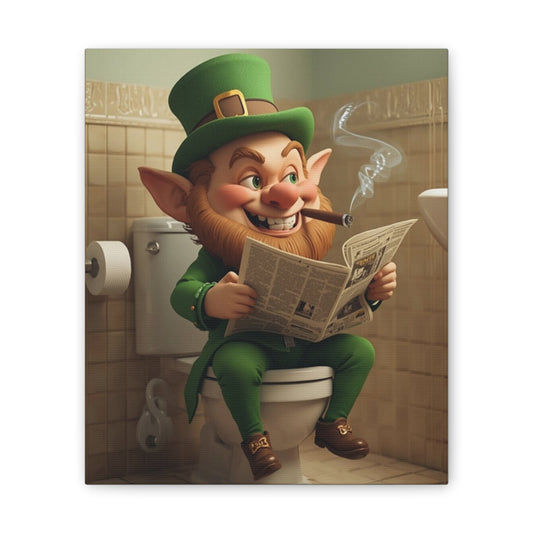 Leprechaun - Canvas Stretched, 0.75" - Wall art 2026 - Bathroom Humor
