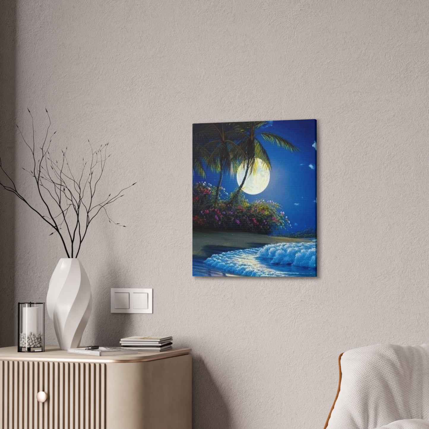 Desert Island Moon Light - Canvas Stretched, 0.75"