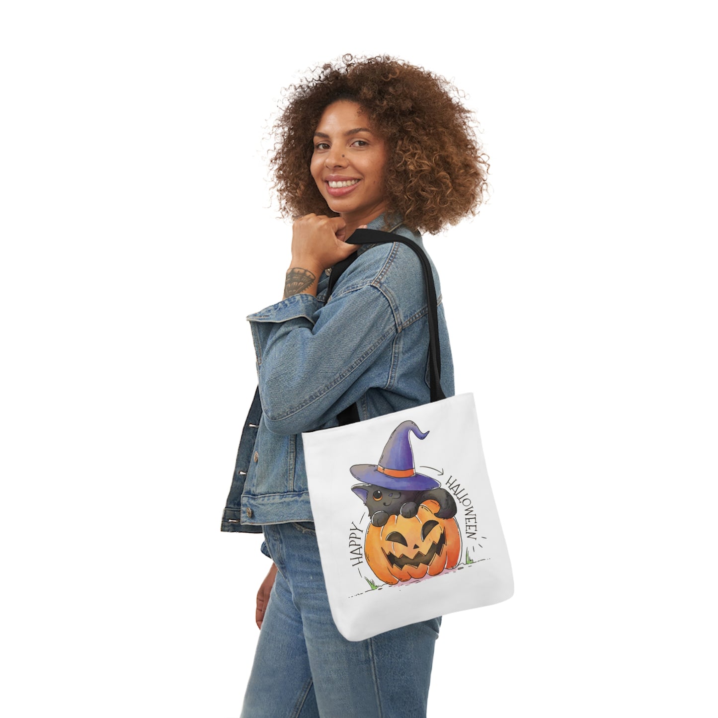 Happy Halloween - Canvas Tote Bag, 5-Color Straps - Halloween