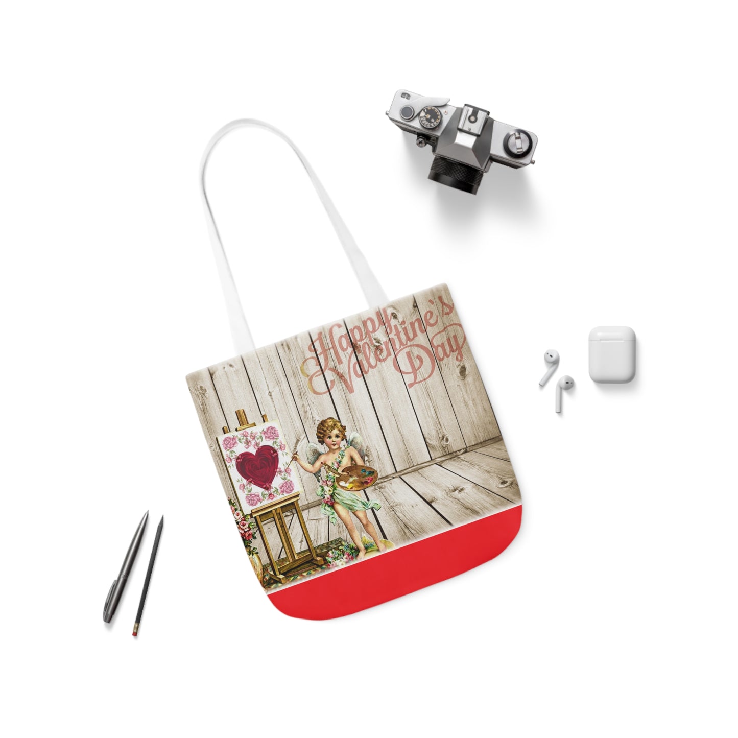 Valentines - Canvas Tote Bag, 5-Color Straps