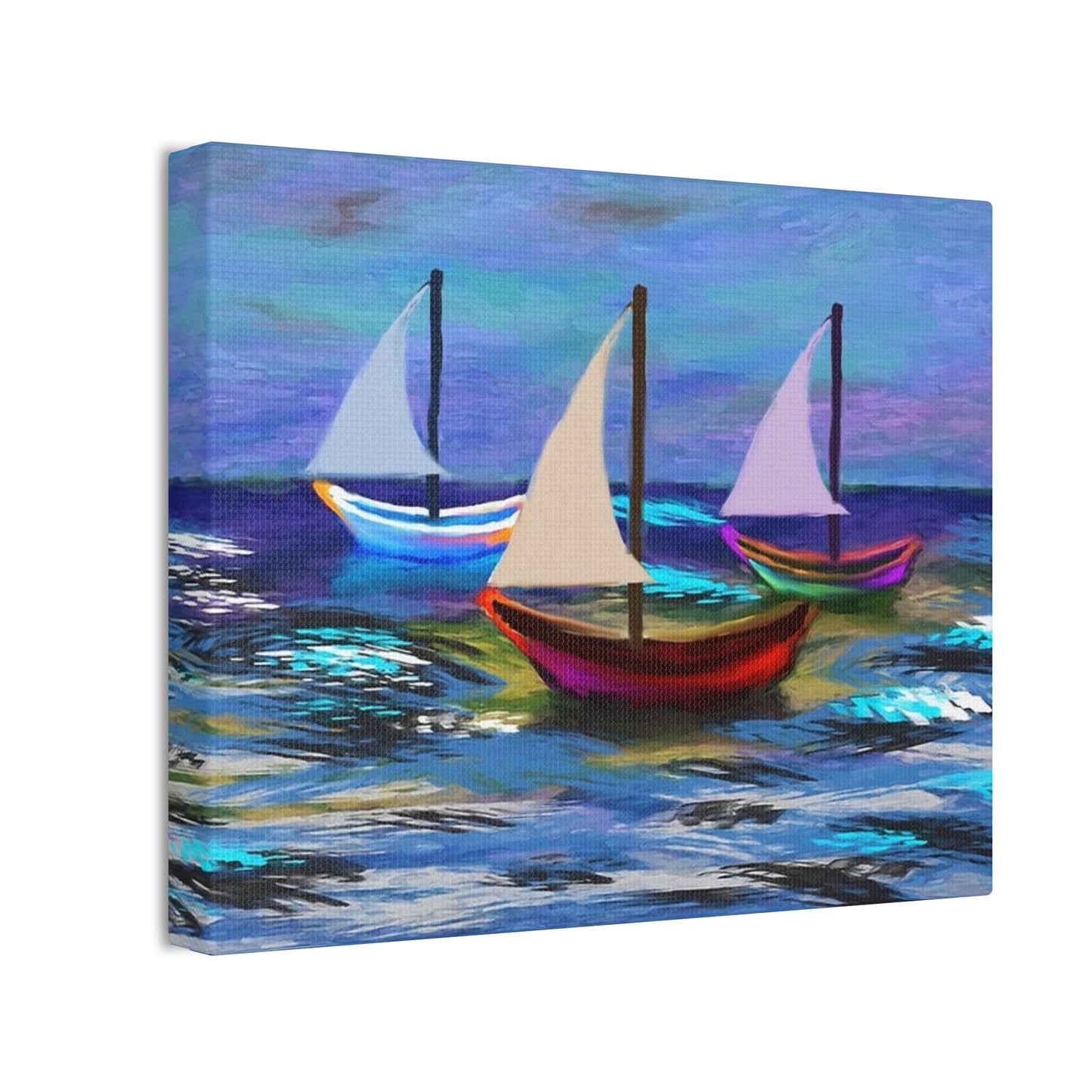 Sail Boats - Pastel _ Canvas Stretched, 0.75"