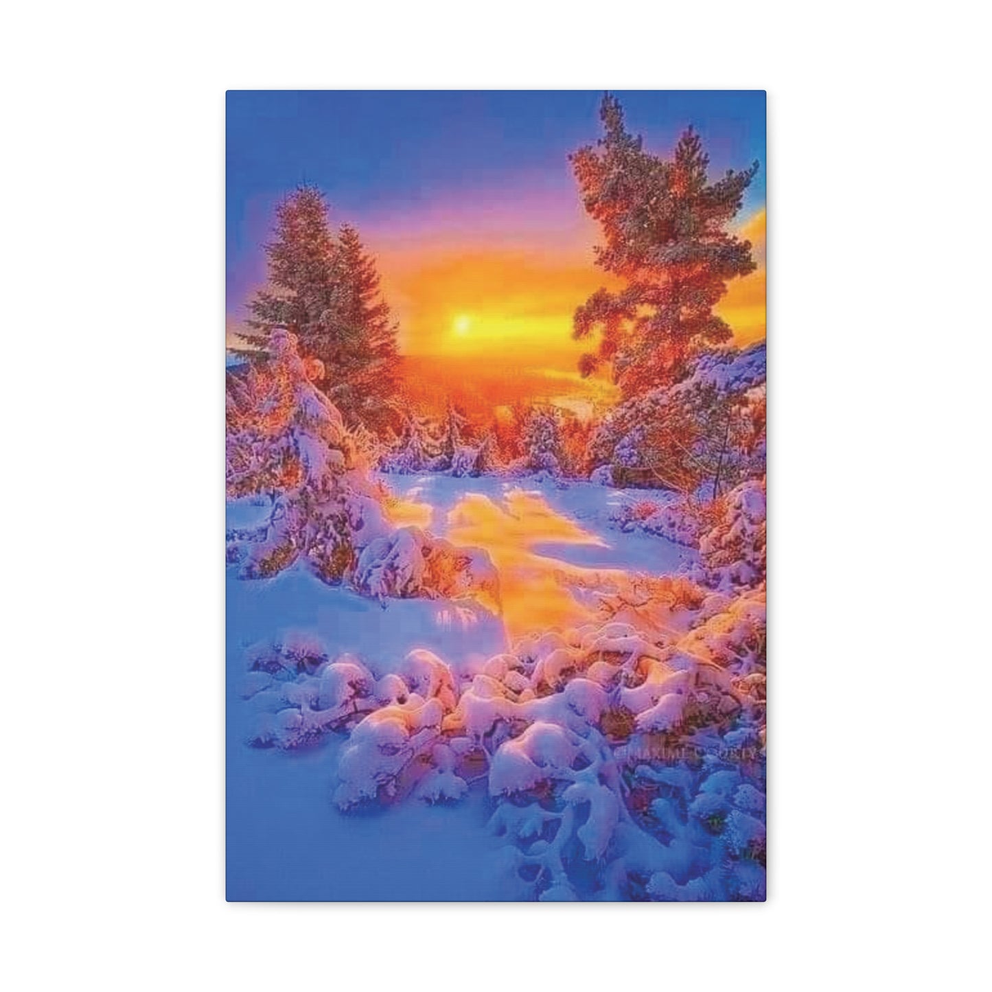 Winter Sunset - Canvas Stretched, 0.75"