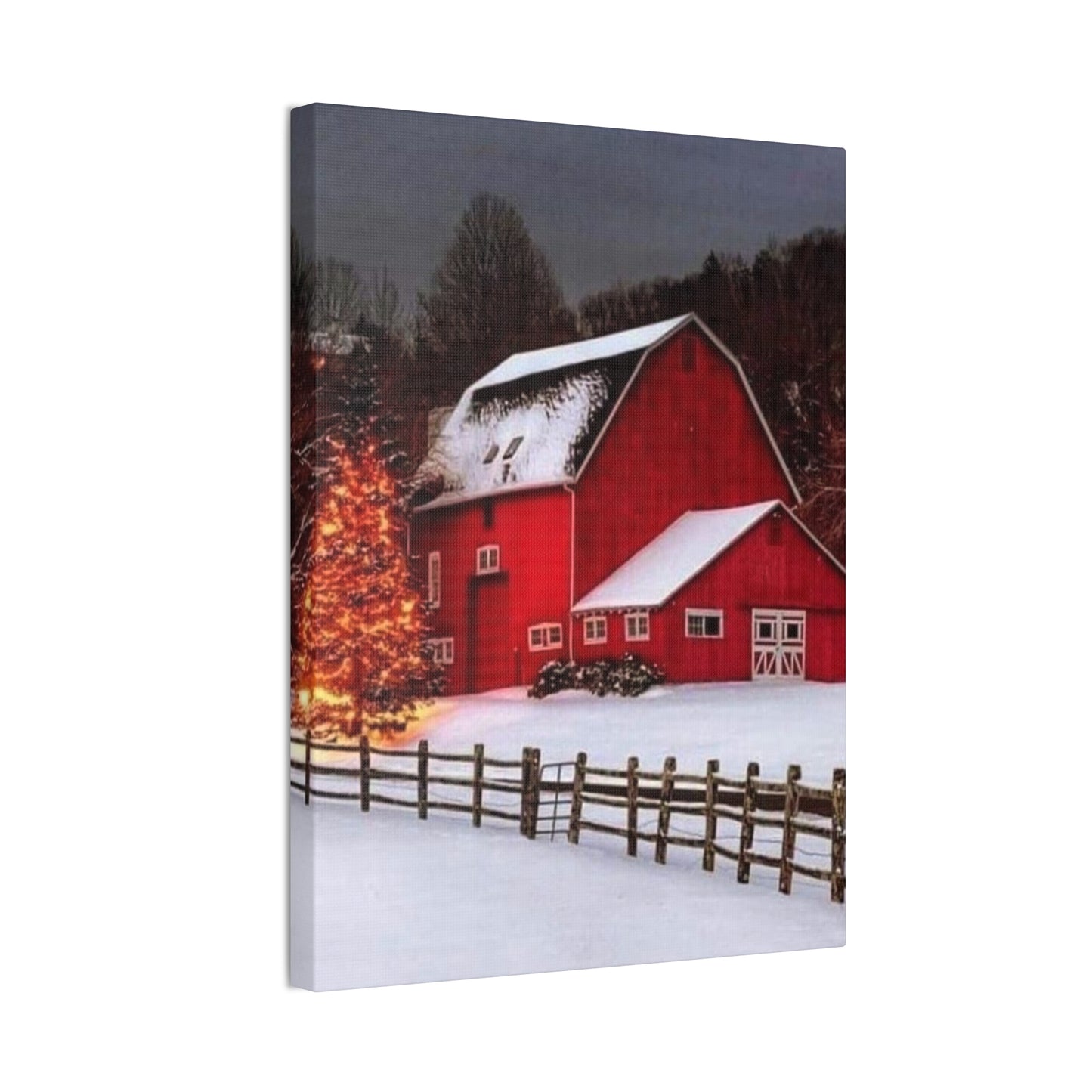 Barn in Winter - Canvas Stretched, 0.75"