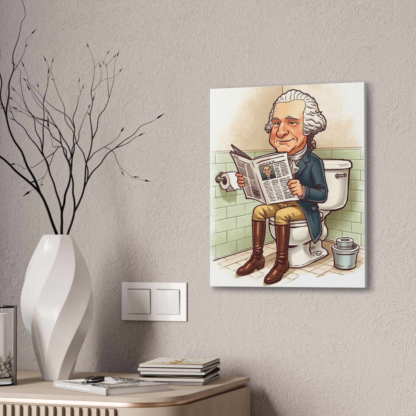 George on the pot - Canvas Stretched, 0.75" - Wall Art 2026 - Bathroom Humor