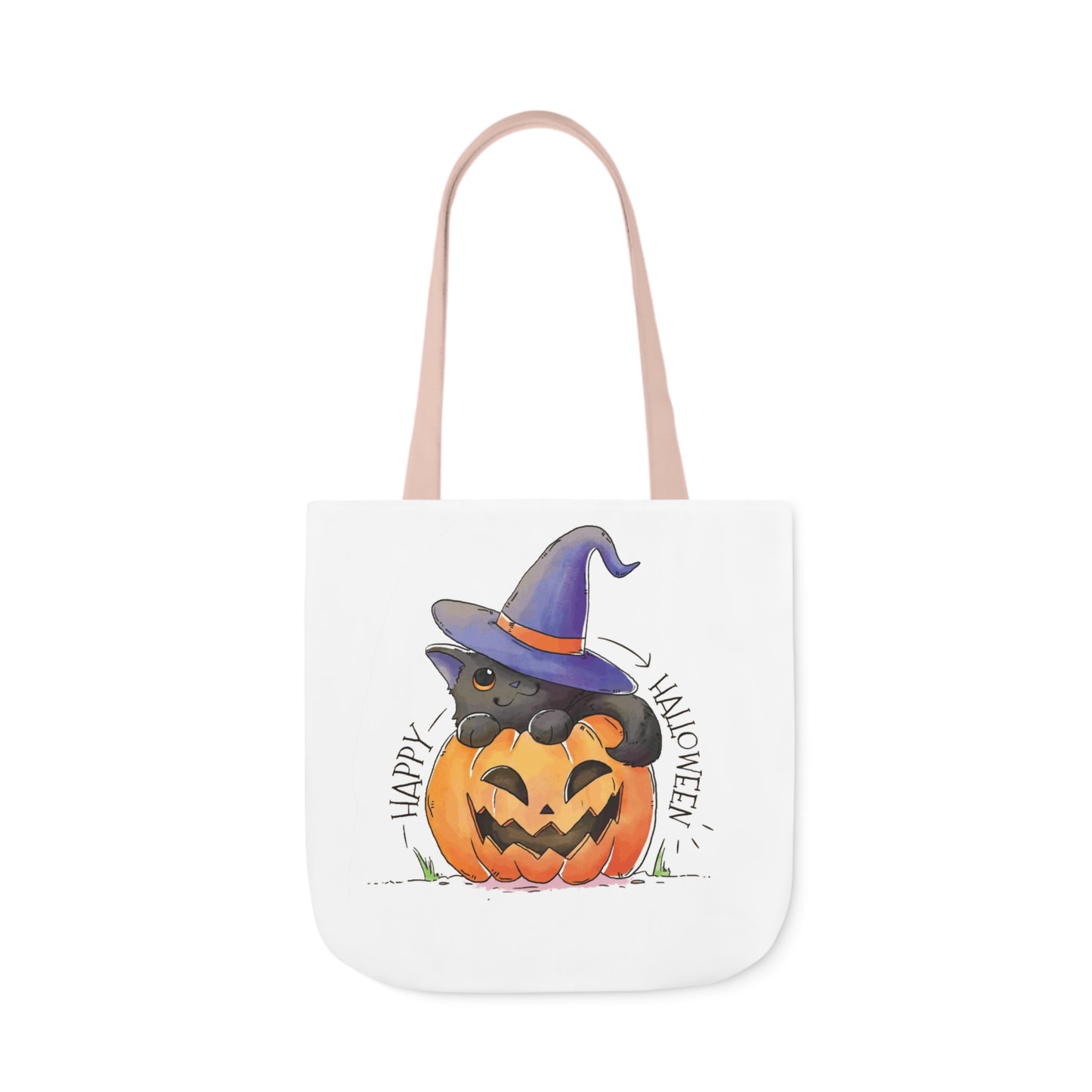 Happy Halloween - Canvas Tote Bag, 5-Color Straps - Halloween