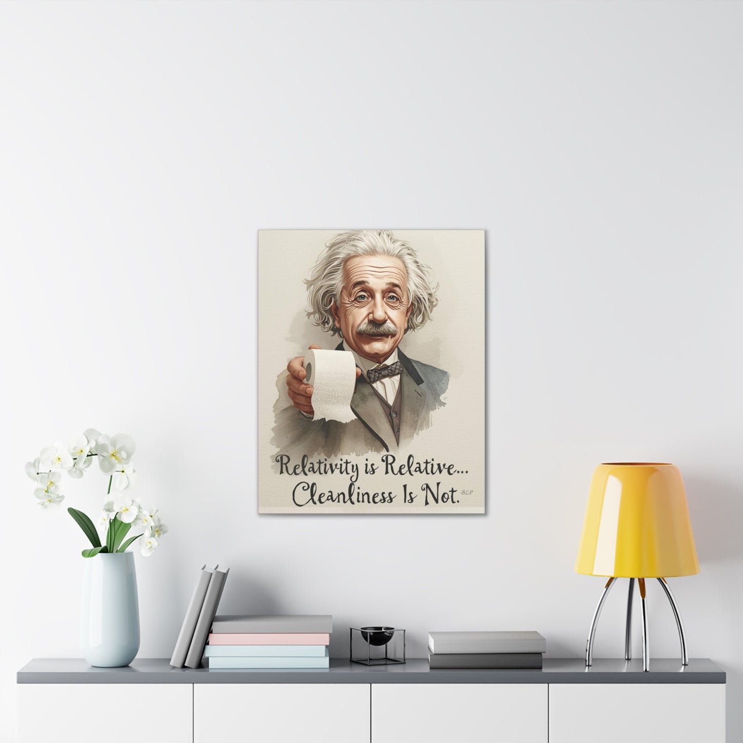 Einstein - Canvas Stretched, 0.75" - 2026 Wall Art - Bathroom Humor