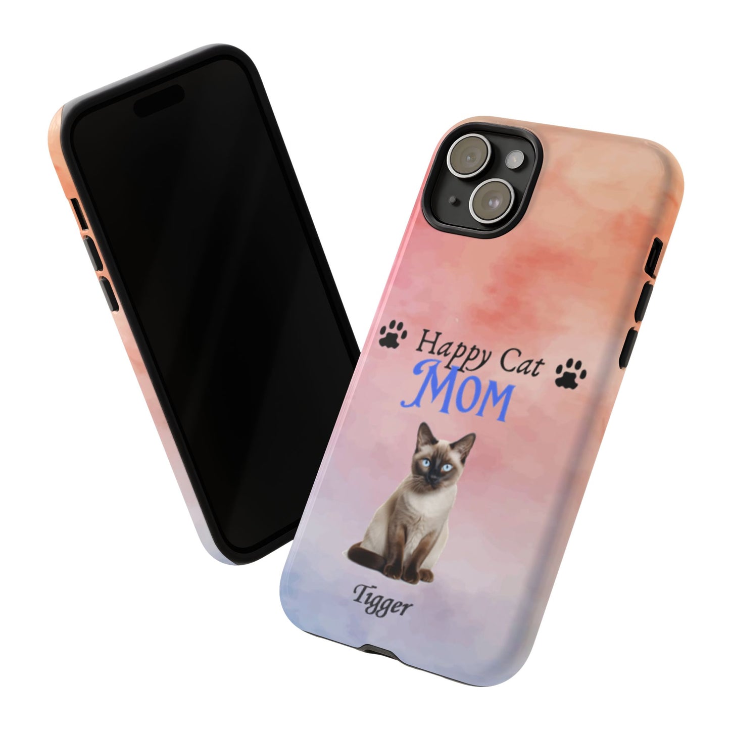 Happy Cat Mom - Personalized - Whimsical Phone Cases - Mother's Day