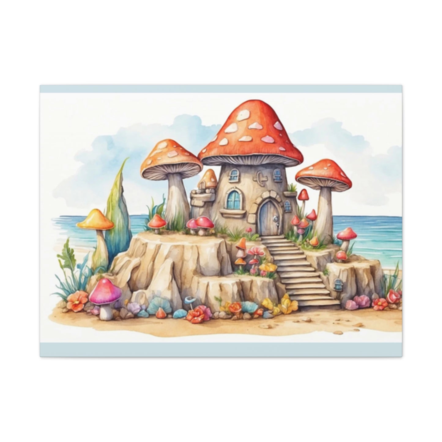 Mushroom House - Canvas Stretched, 0.75"