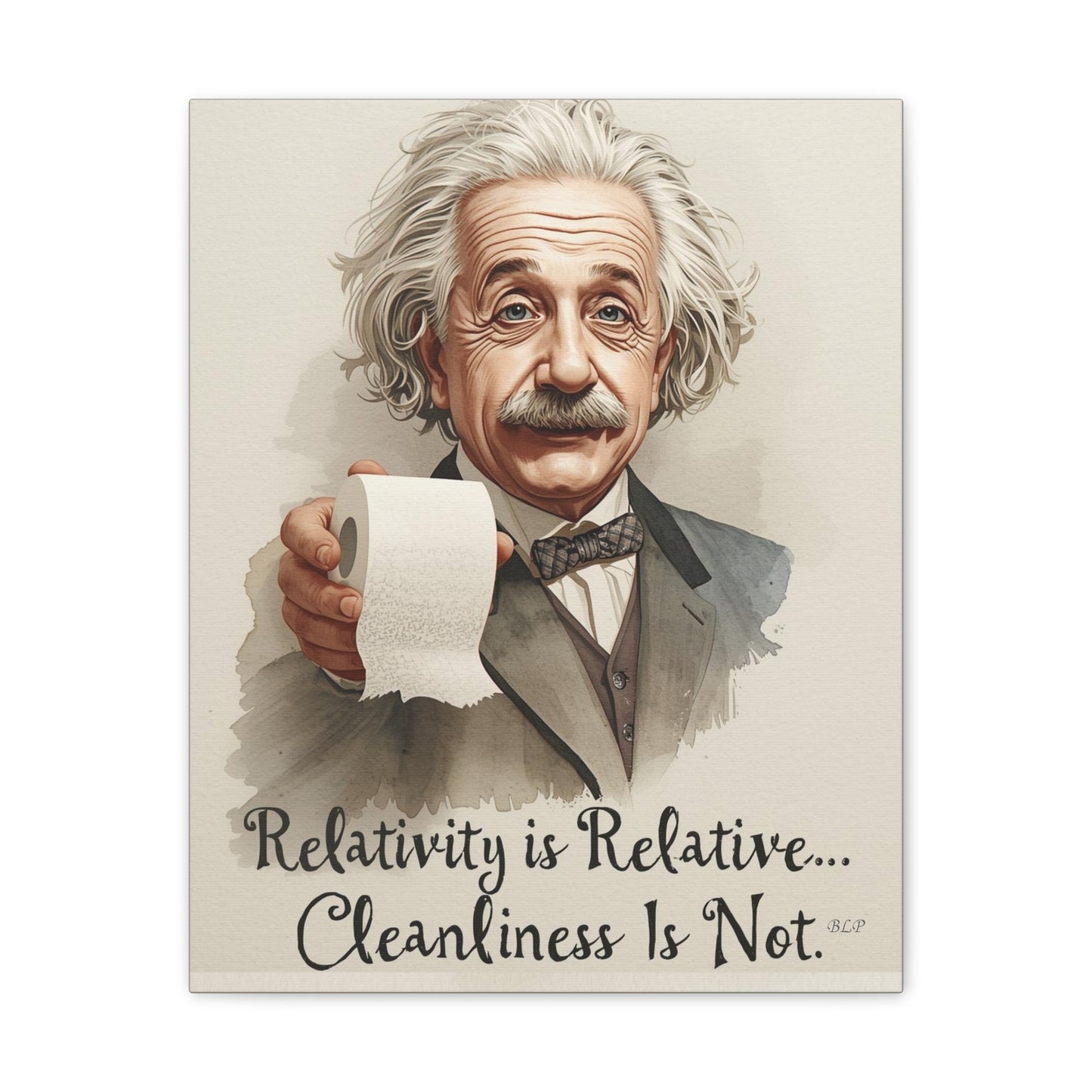 Einstein - Canvas Stretched, 0.75" - 2026 Wall Art - Bathroom Humor