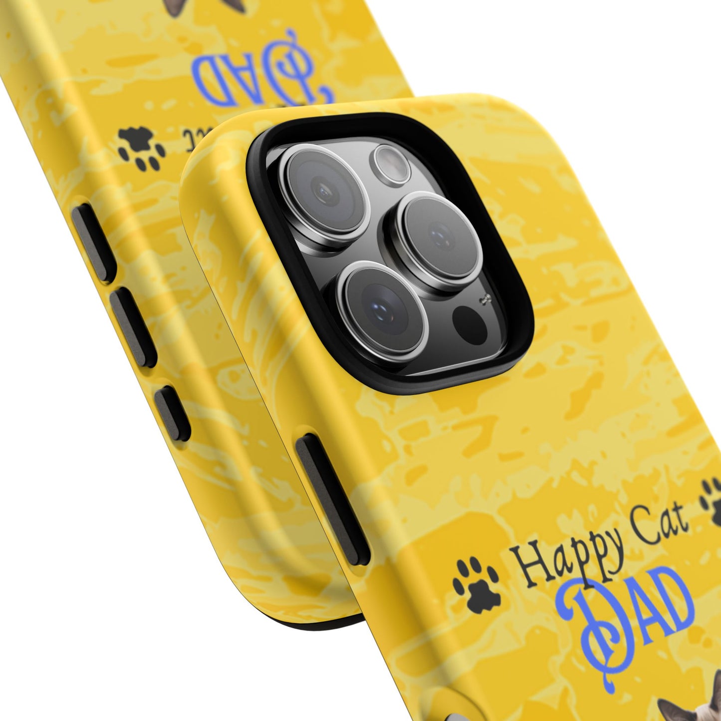 Happy Cat Dad - Personalized - Whimsical Phone Cases - Father's Day