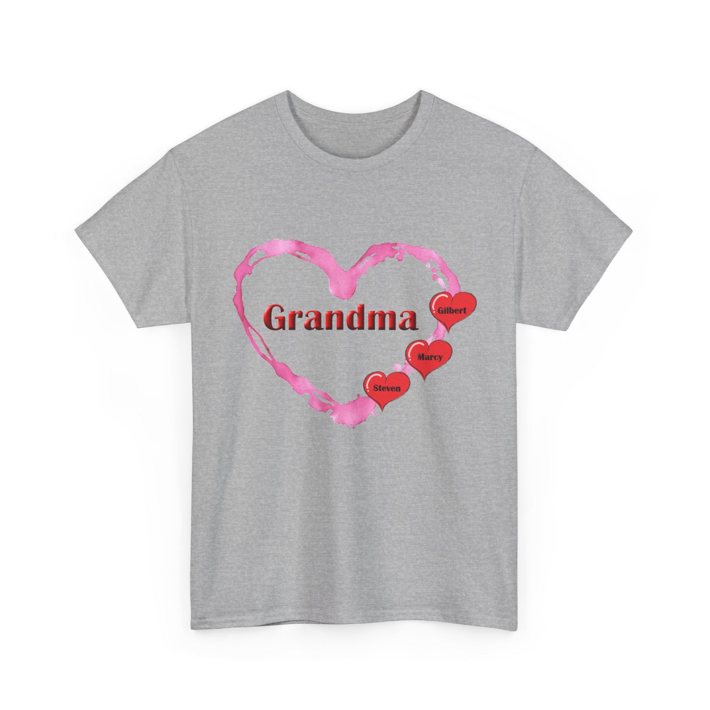 Grandma Love - Personalized - Unisex Heavy Cotton T-Shirt Mother's Day