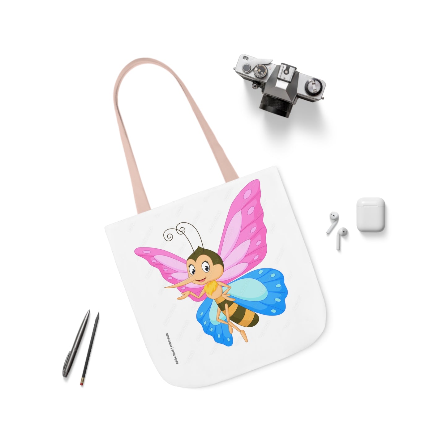 Fairy Bug - Canvas Tote Bag, 5-Color Straps