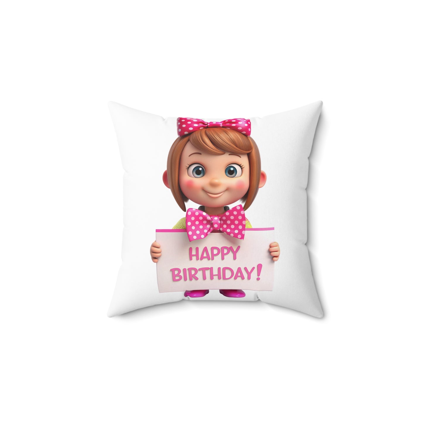 Happy Birthday - Faux Suede Square Pillow