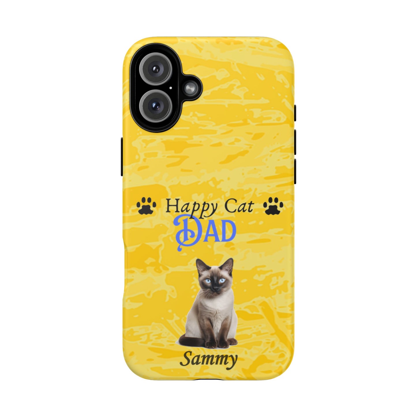 Happy Cat Dad - Personalized - Whimsical Phone Cases - Father's Day