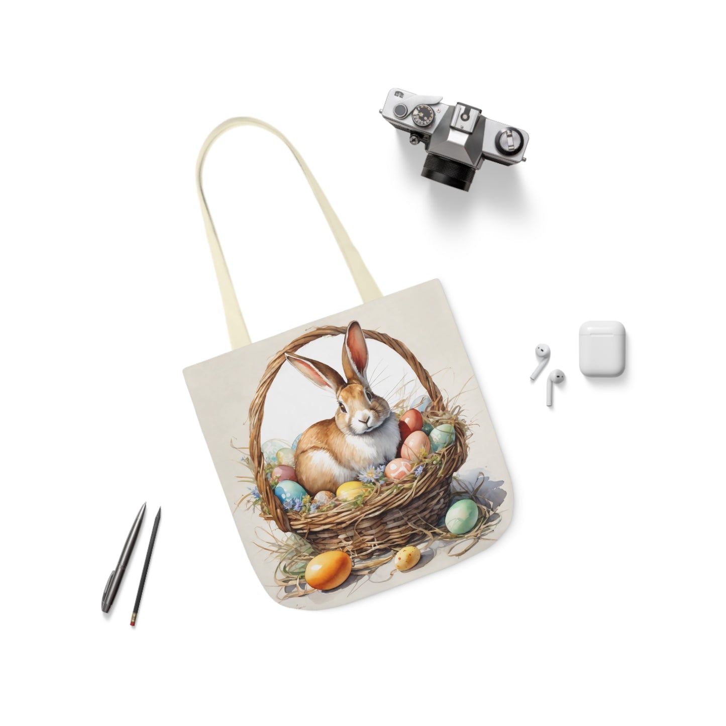 Easter - Canvas Tote Bag, 5-Color Straps -