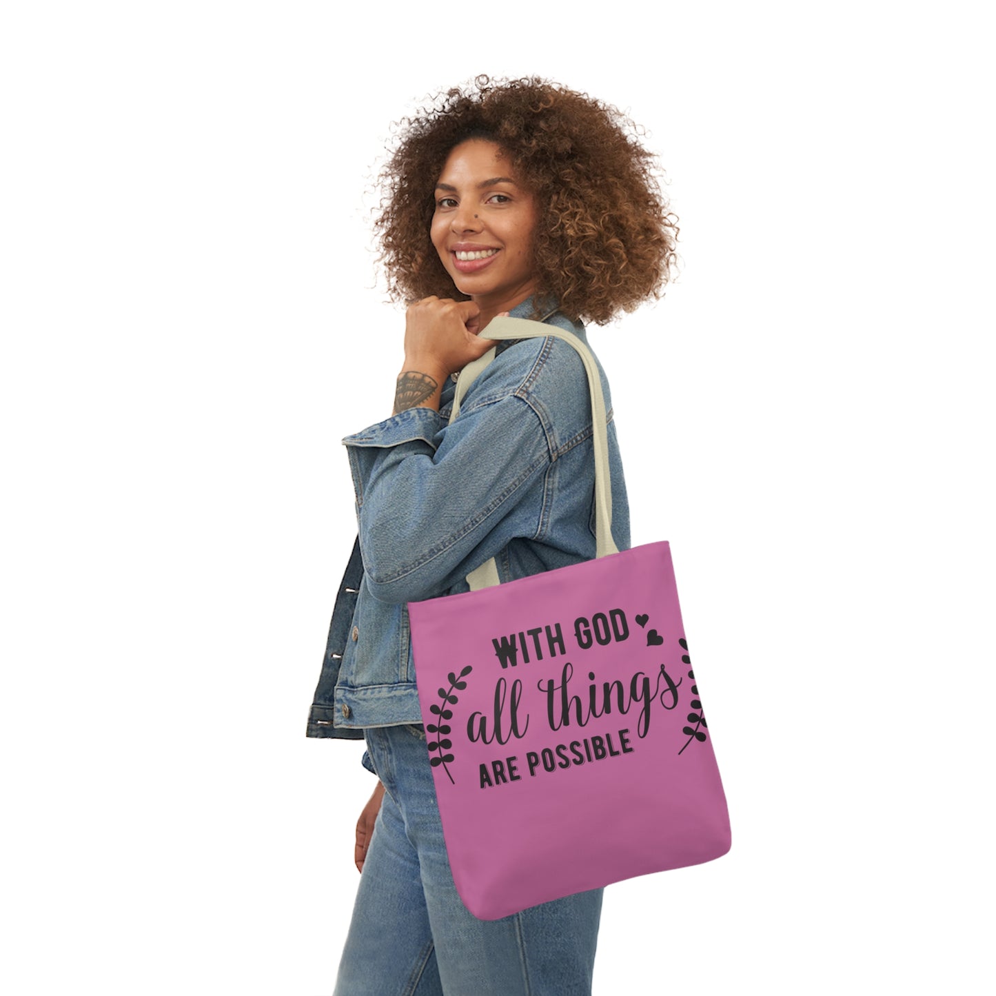 With God - Canvas Tote Bag, 5-Color Straps