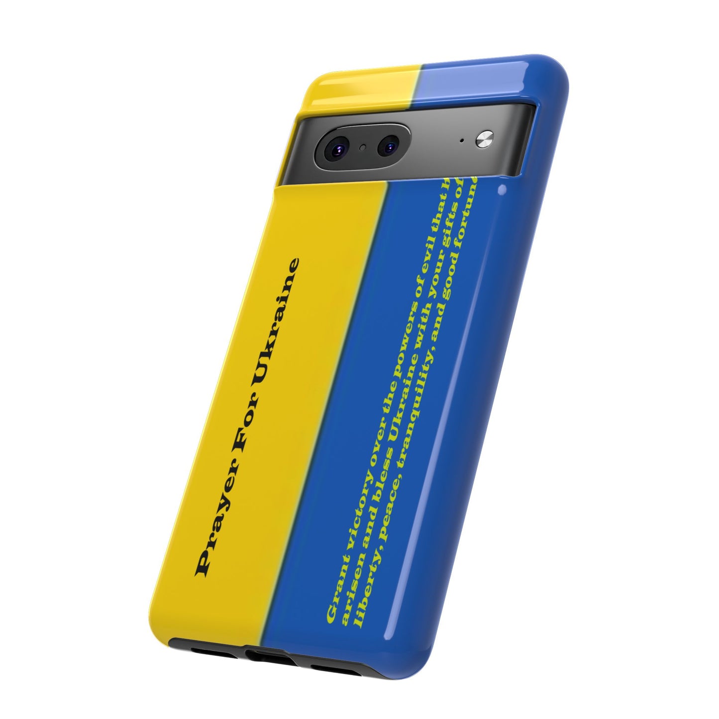 Flag of Ukraine with Prayer - Flag Phone Cases