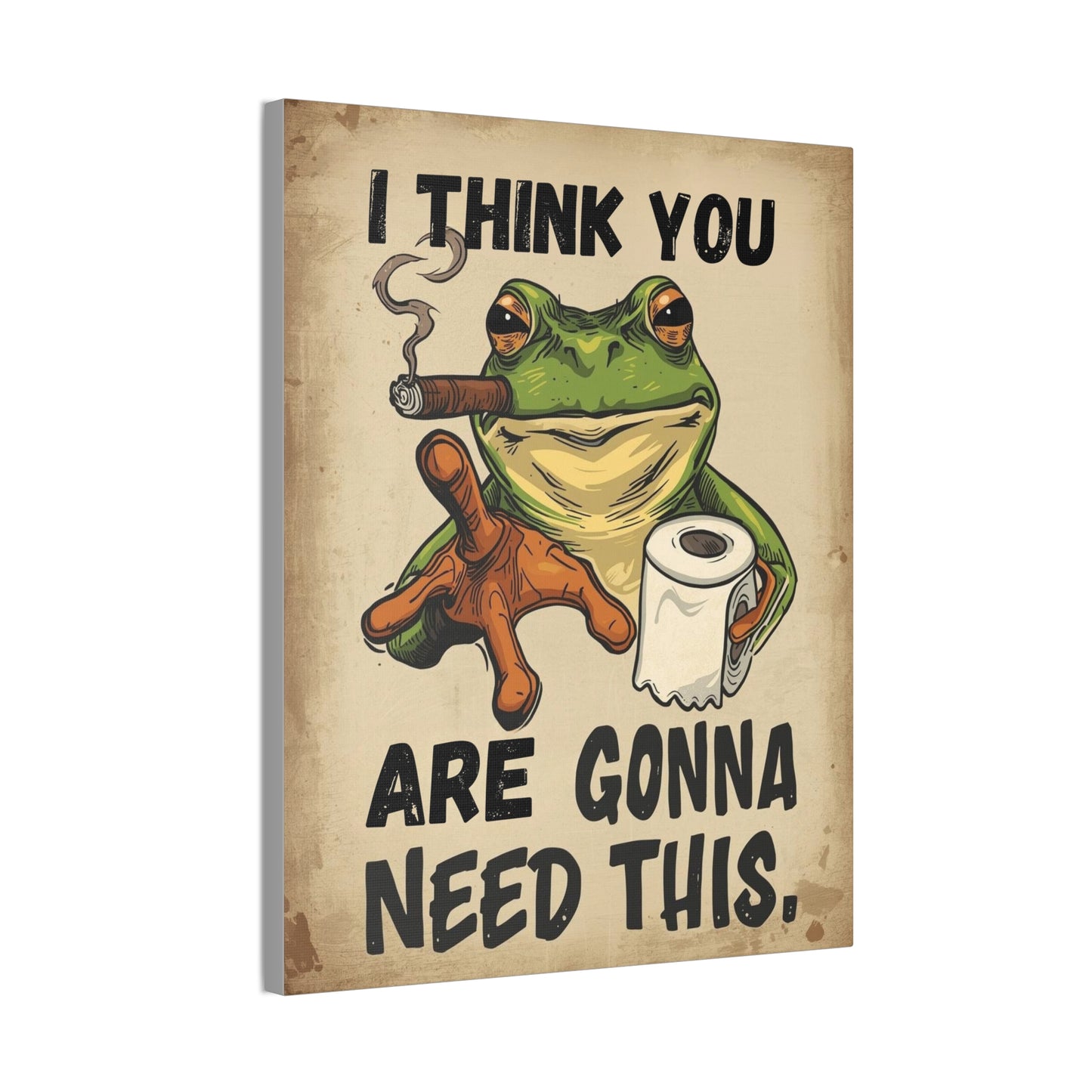 Frog - Canvas Stretched, 0.75" - 2026 Wall Art - Bathroom Humor