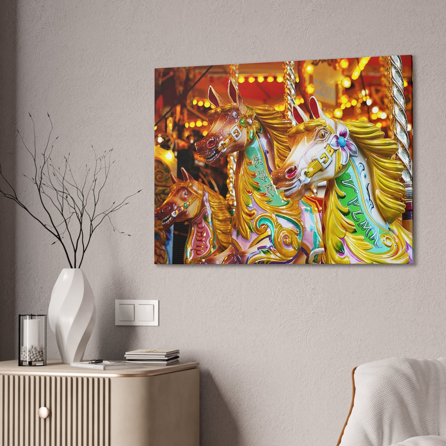 Carousel Horses 1 - Canvas Stretched, 0.75"