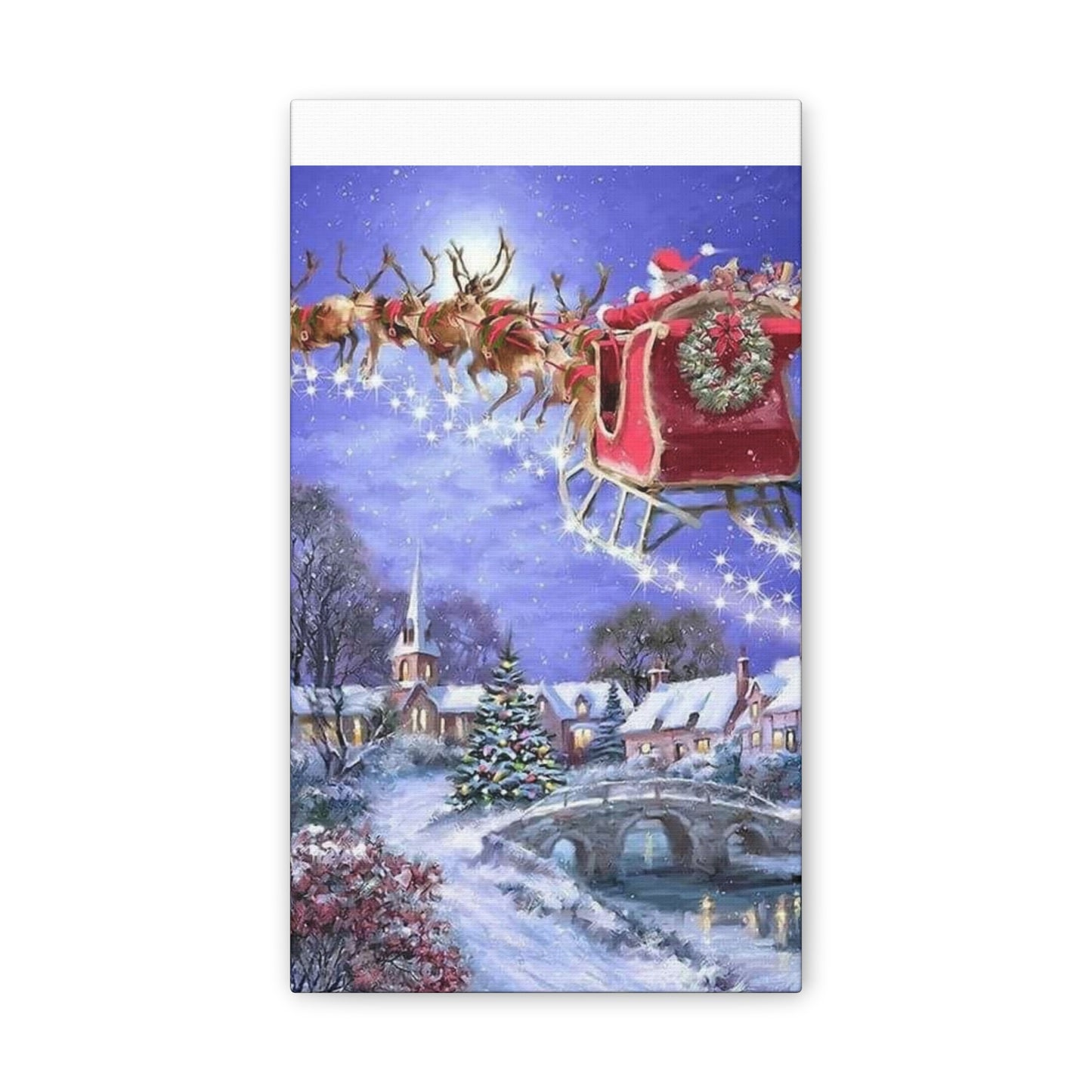 Santa's Coming - Canvas Stretched, 0.75" Christmas