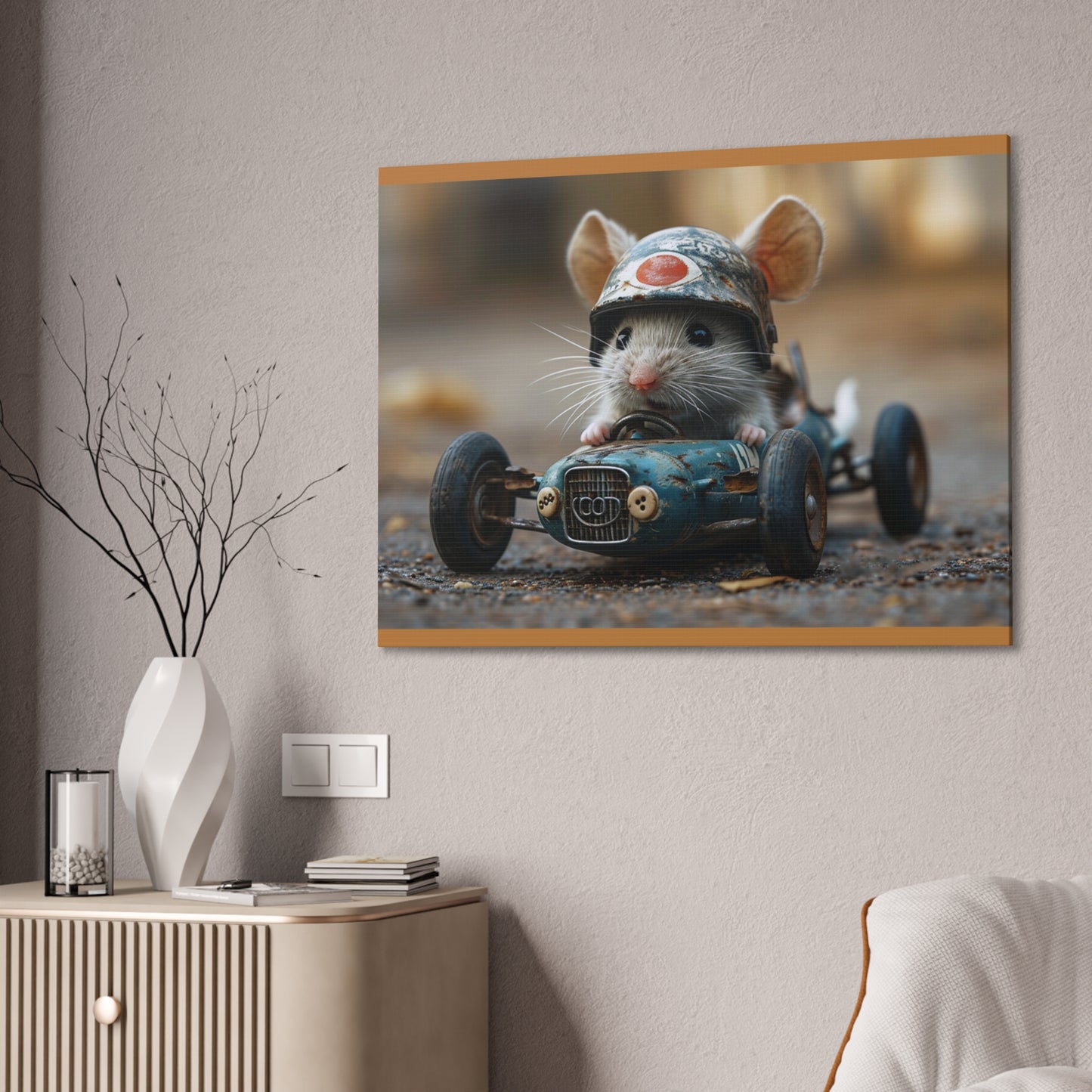 Mouse Racer - Canvas Stretched, 0.75"