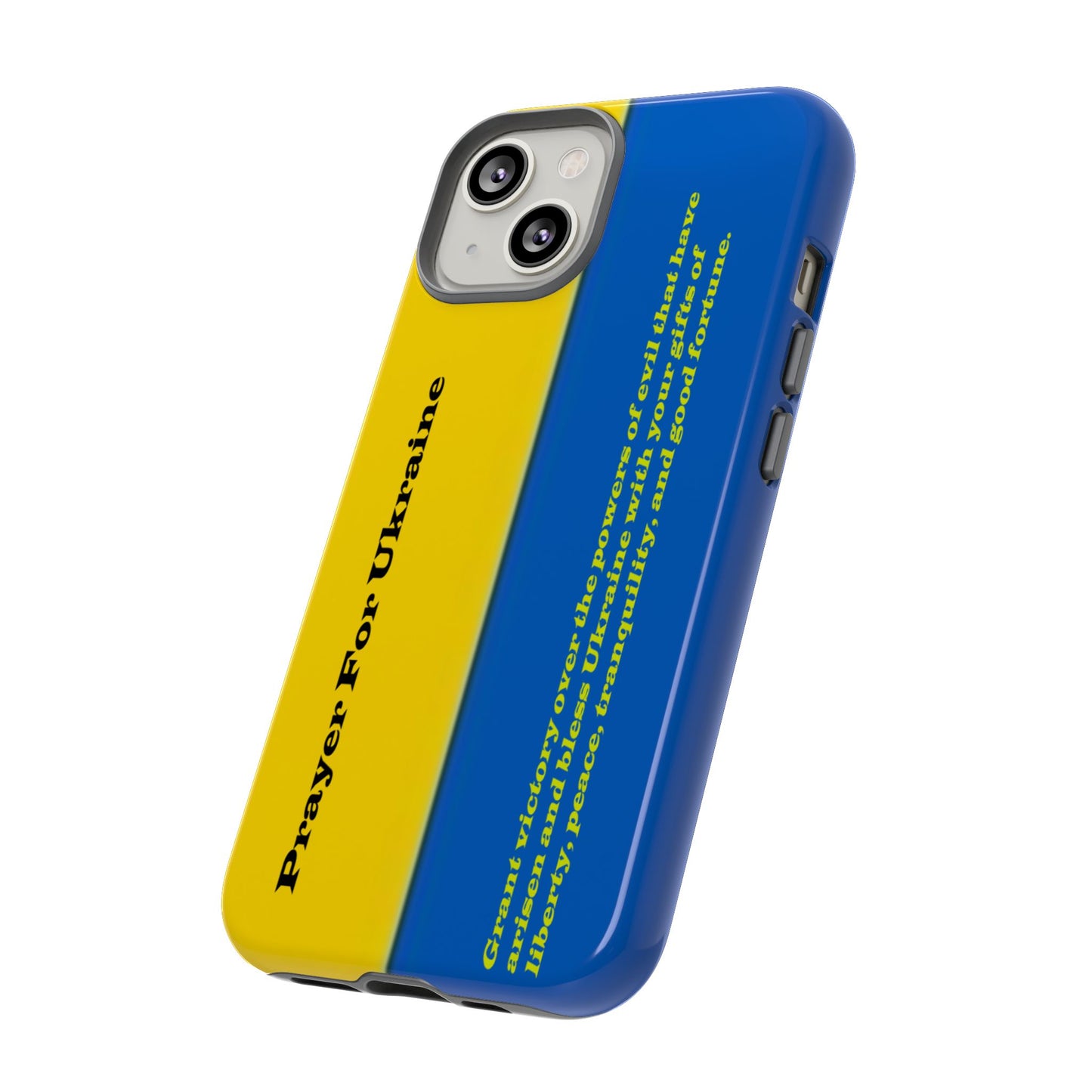 Flag of Ukraine with Prayer - Flag Phone Cases