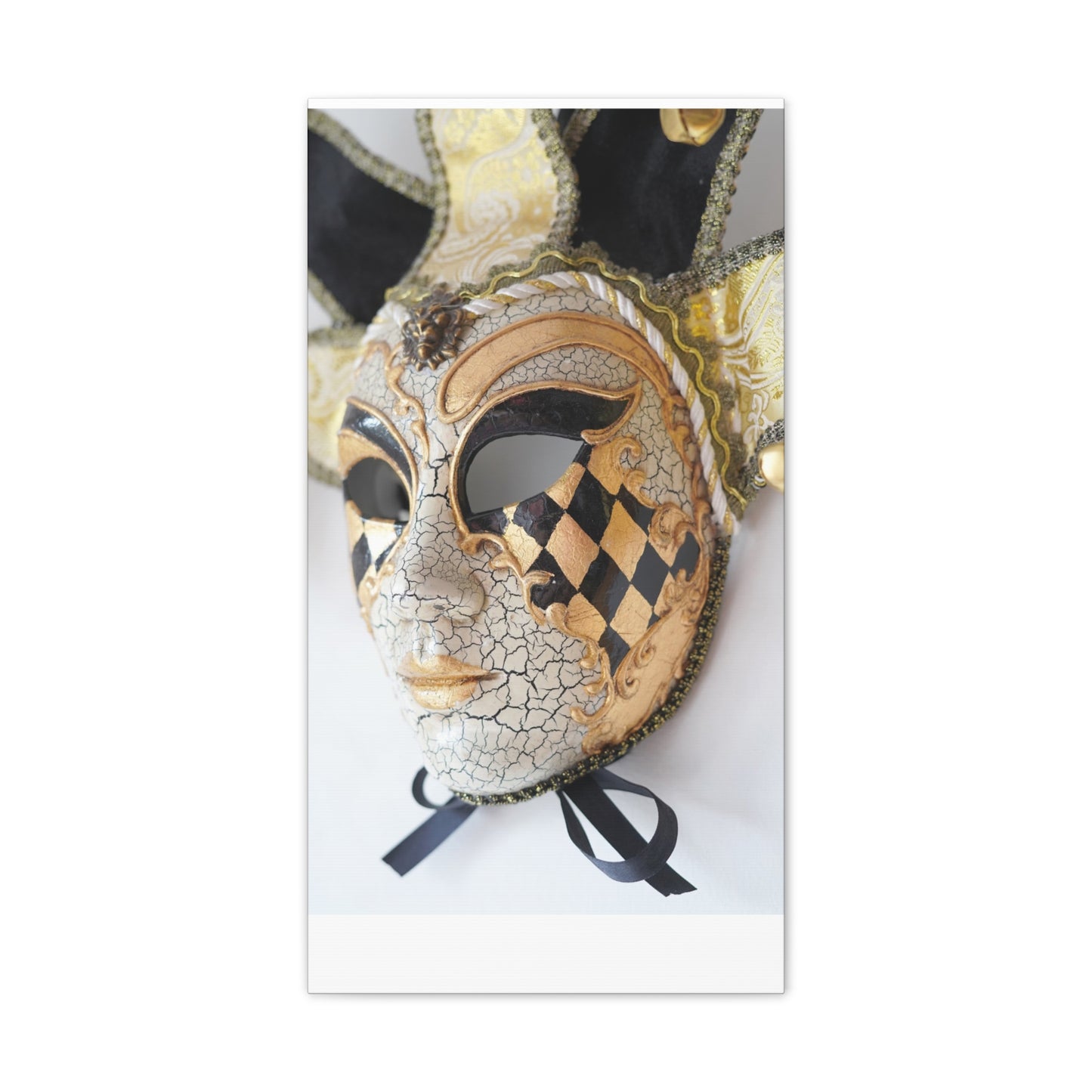 Gold and Silver Mask - Canvas Stretched, 0.75"