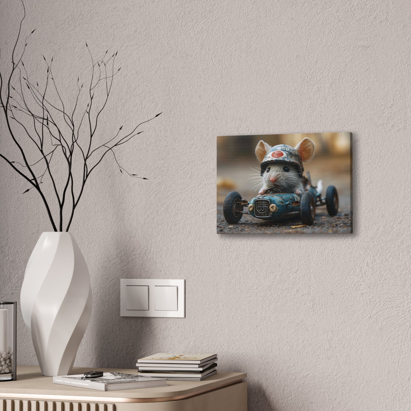 Mouse Racer - Canvas Stretched, 0.75"