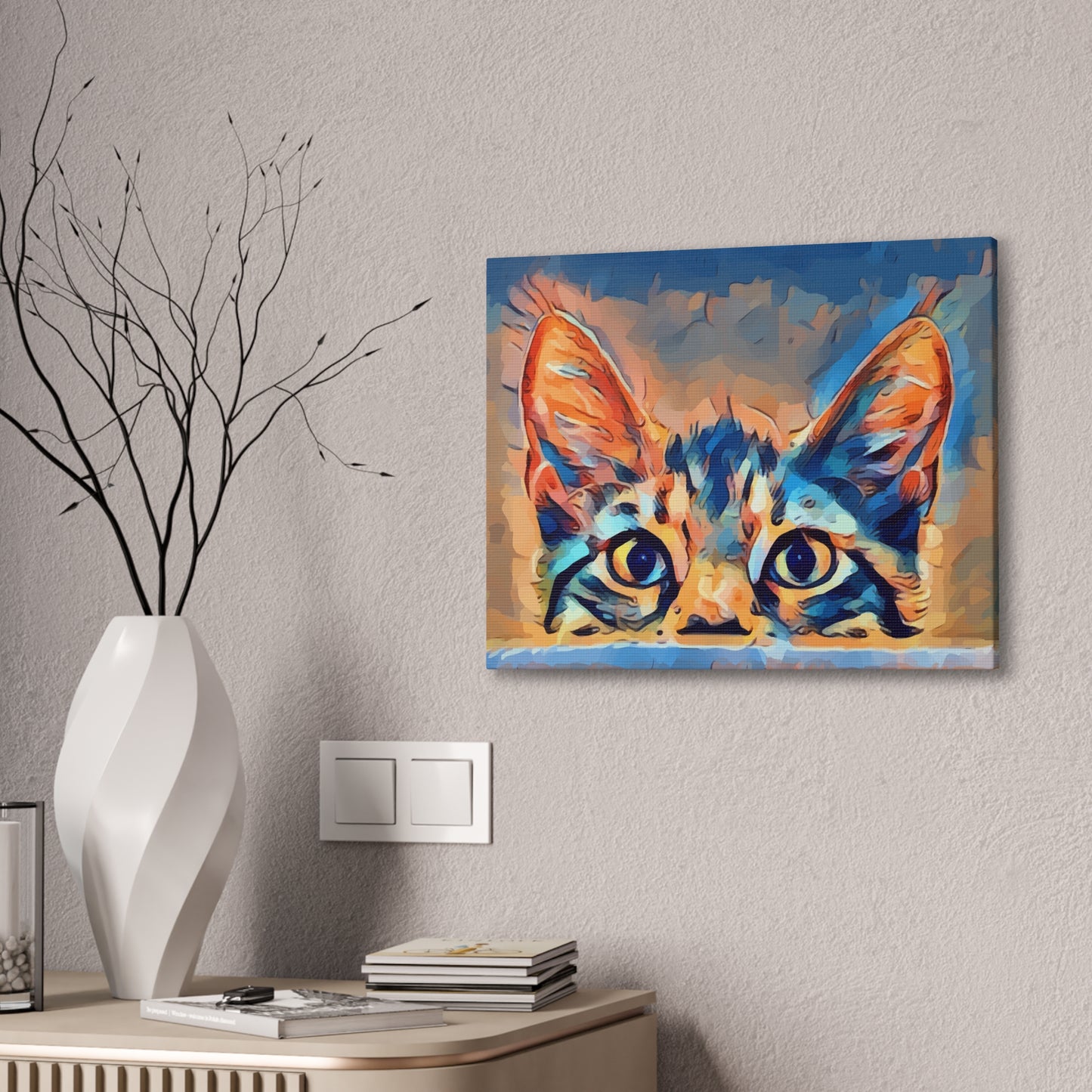 Spying Kitty - Canvas Stretched, 0.75"