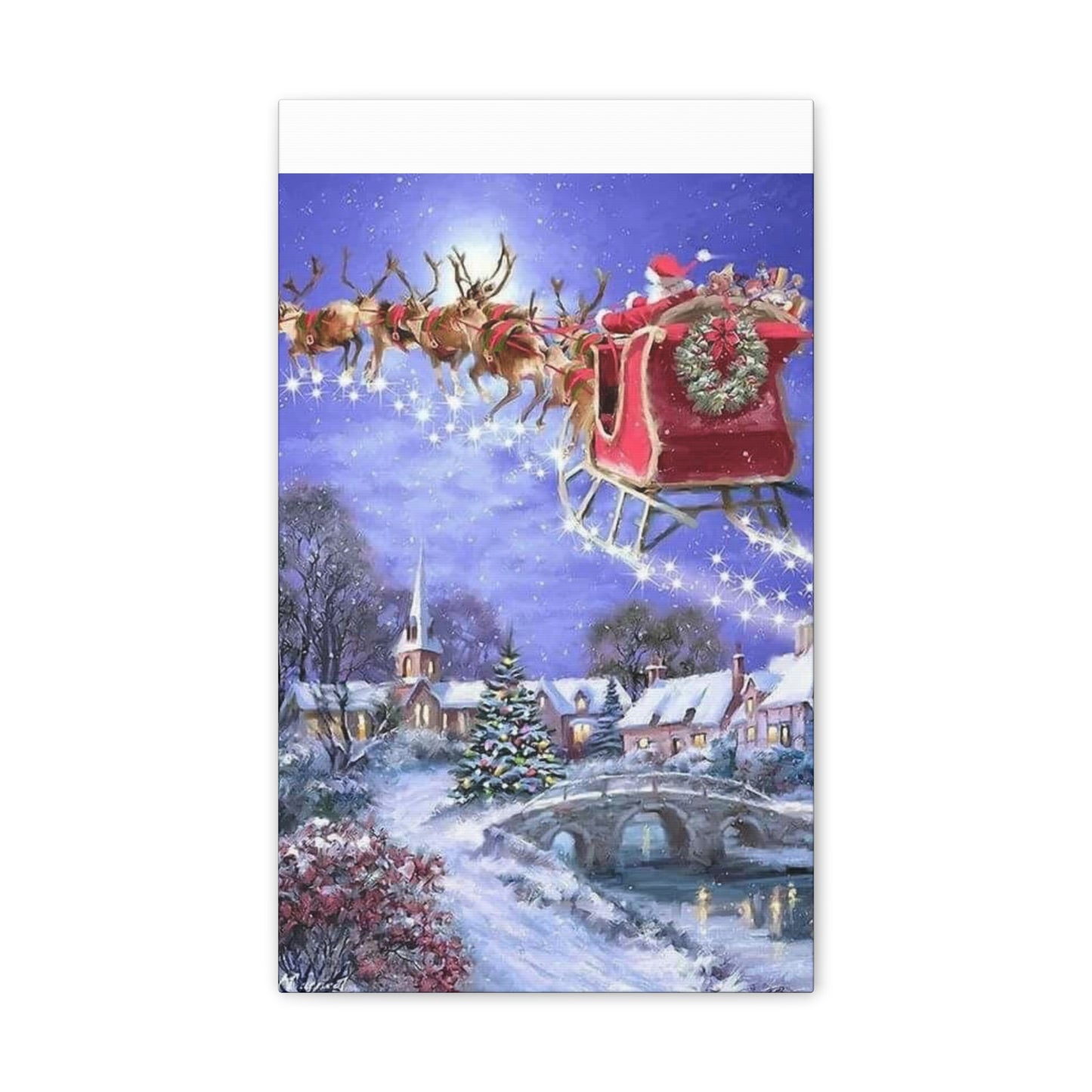 Santa's Coming - Canvas Stretched, 0.75" Christmas