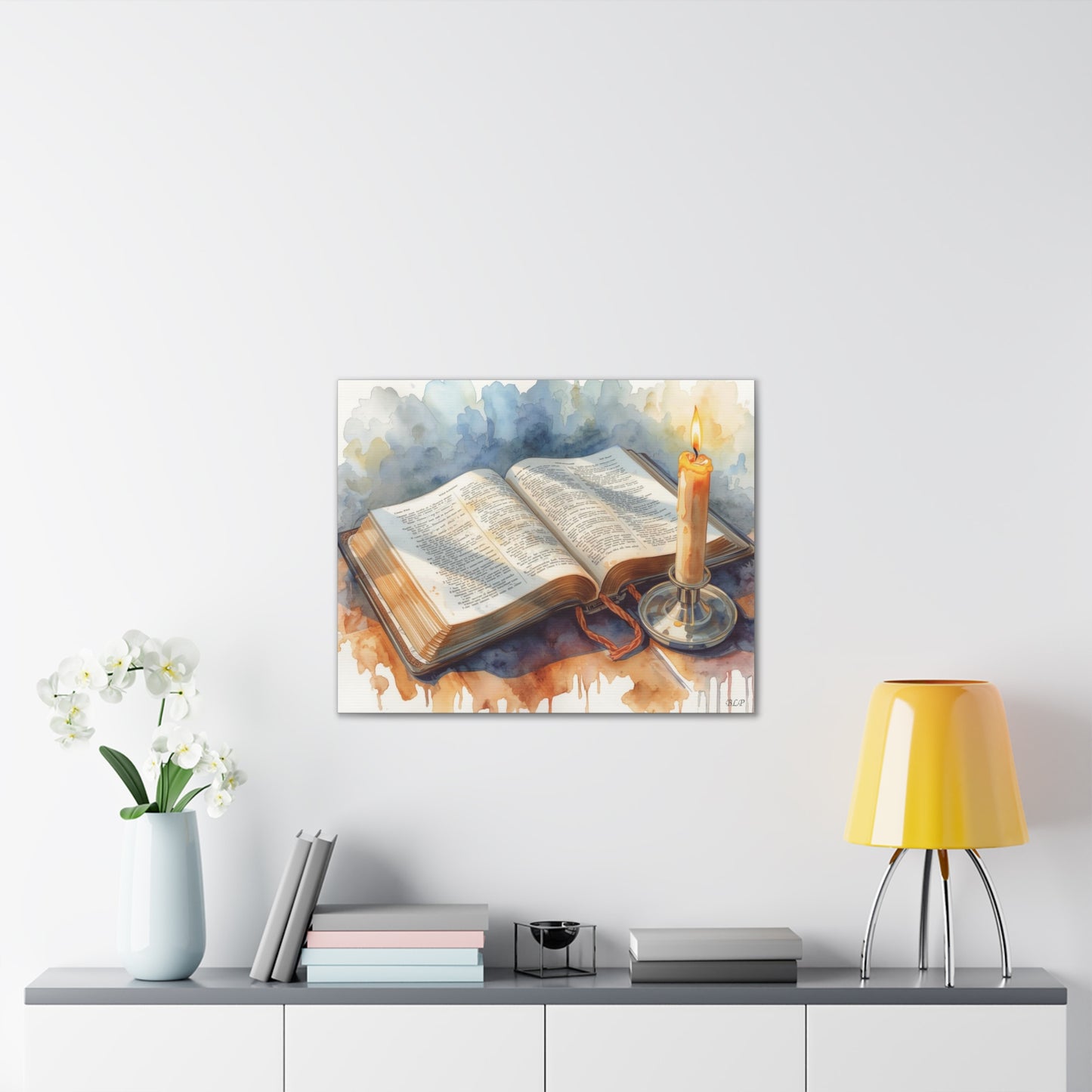 Bible by Candlelight - Canvas Stretched, 0.75" - 2026 Wall Art - Religion