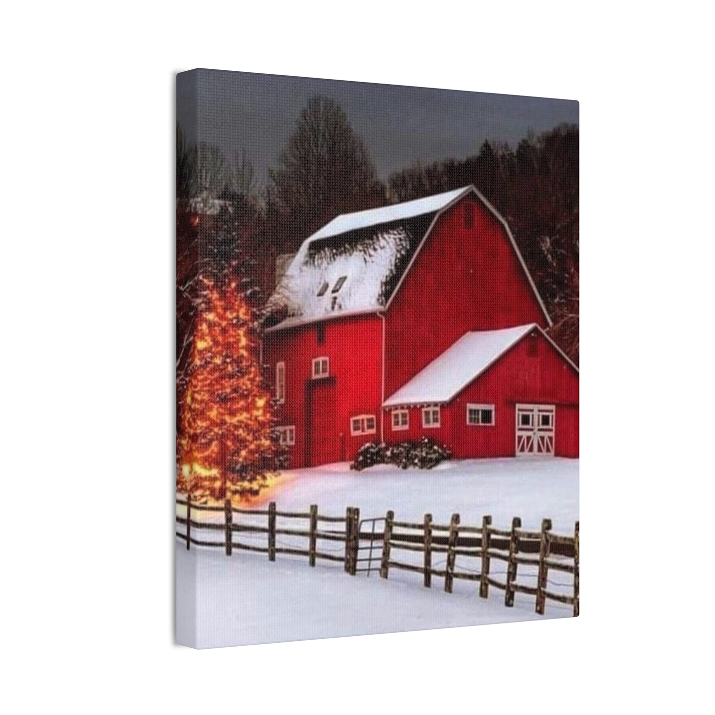 Barn in Winter - Canvas Stretched, 0.75"