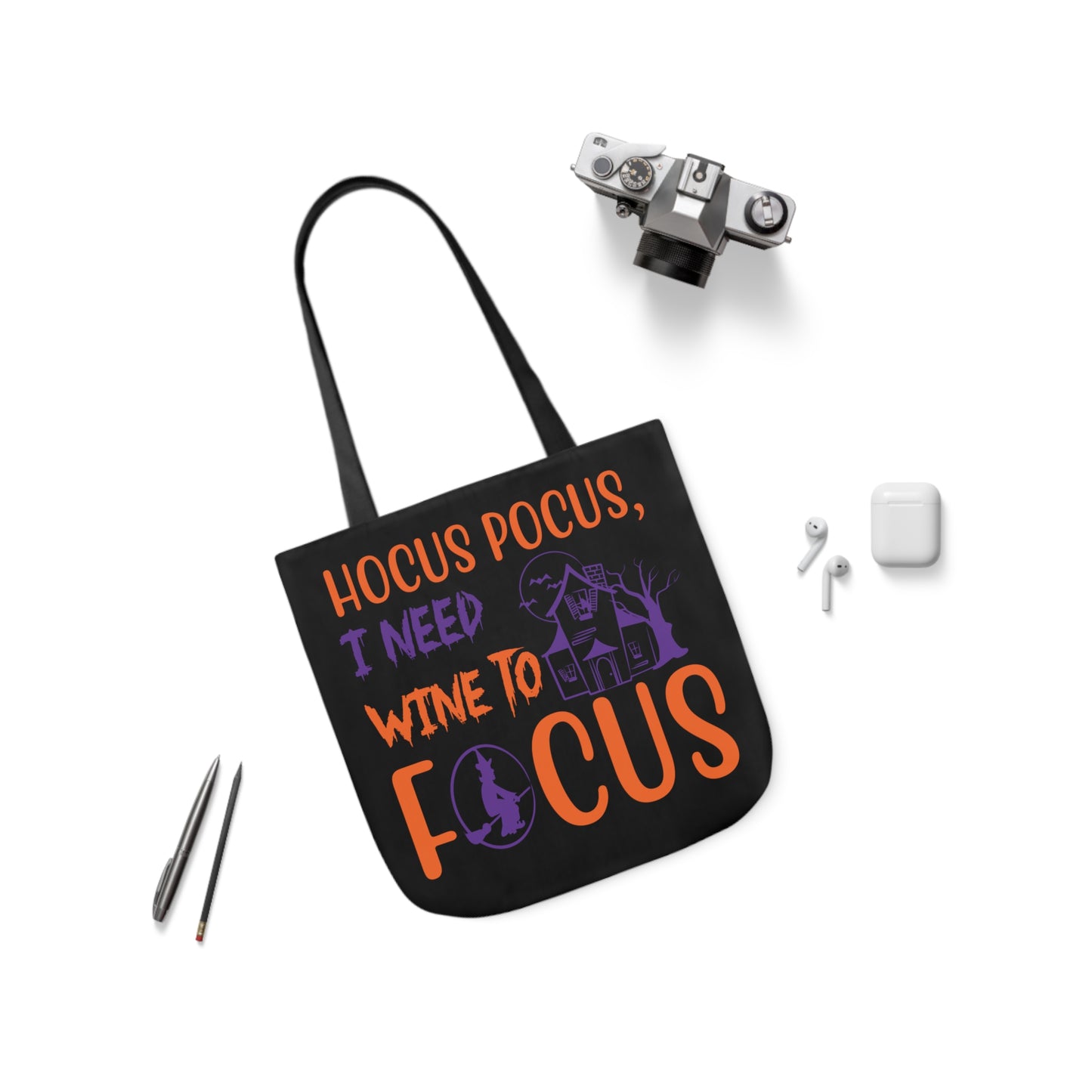 Hocus Pocus - Canvas Tote Bag, 5-Color Straps - Halloween