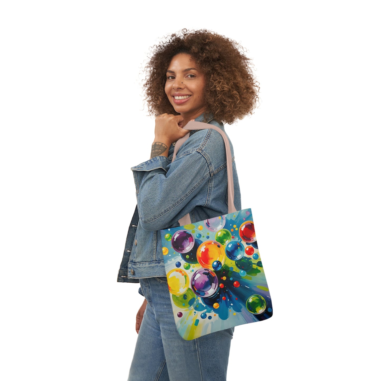 Colored Balls - Canvas Tote Bag, 5-Color Straps