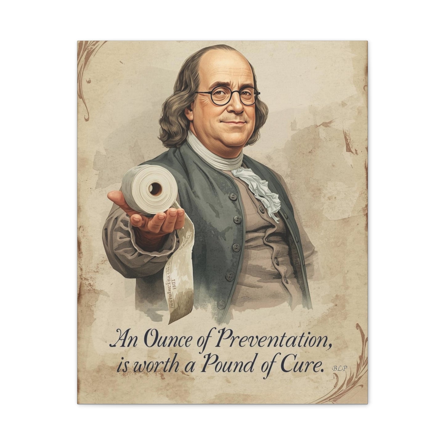 Franklin - Canvas Stretched, 0.75" - 2026 Wall Art - Bathroom Humor