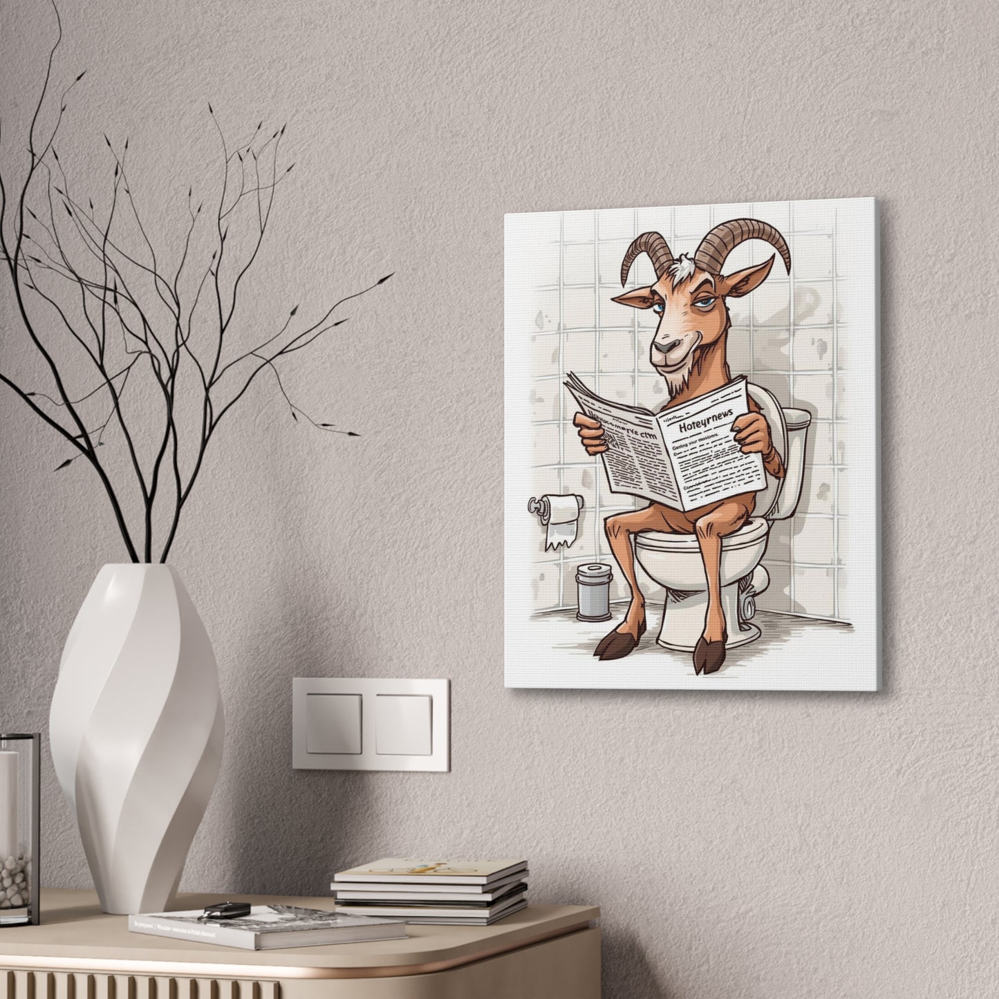 Billy on the can - Canvas Stretched, 0.75" - Wall Art 2026 - Bathroom Humor