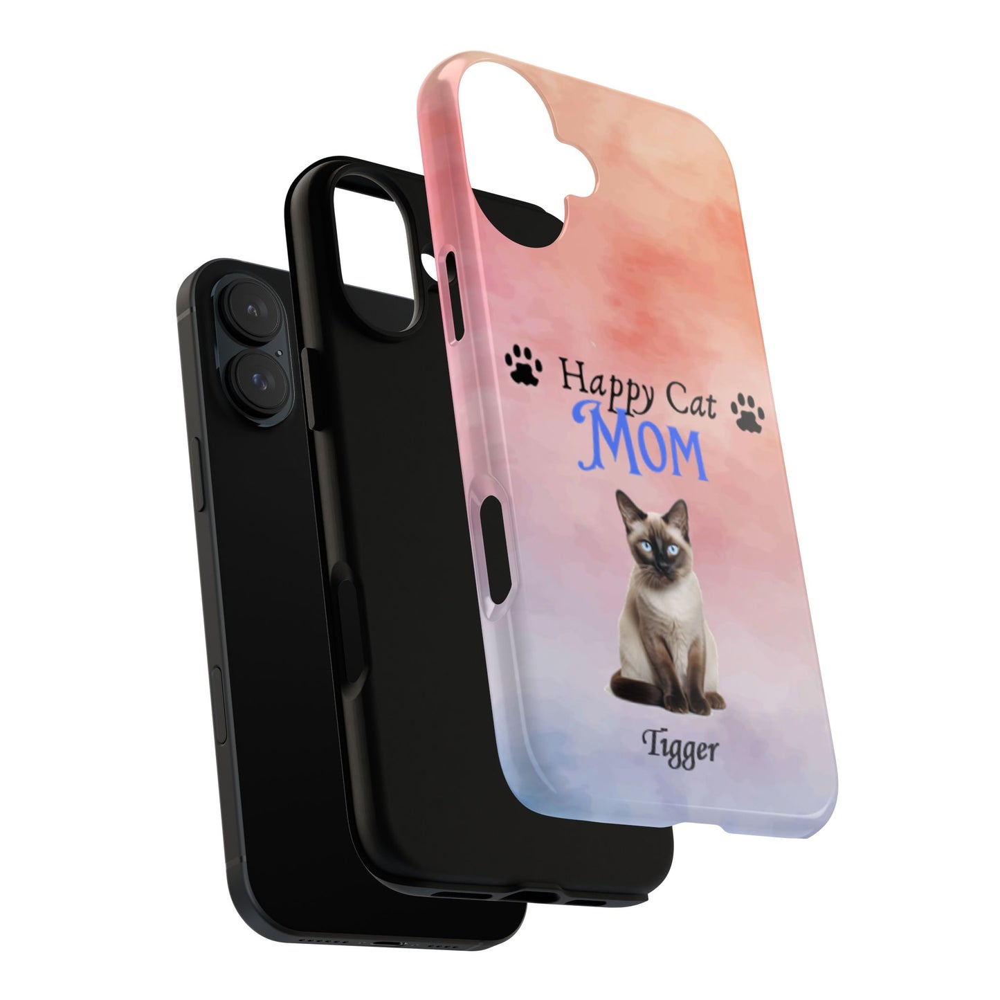 Happy Cat Mom - Personalized - Whimsical Phone Cases - Mother's Day