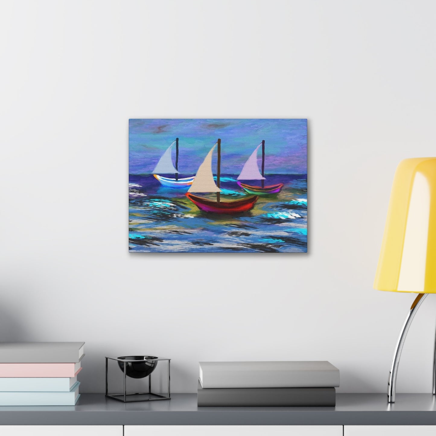 Sail Boats - Pastel _ Canvas Stretched, 0.75"