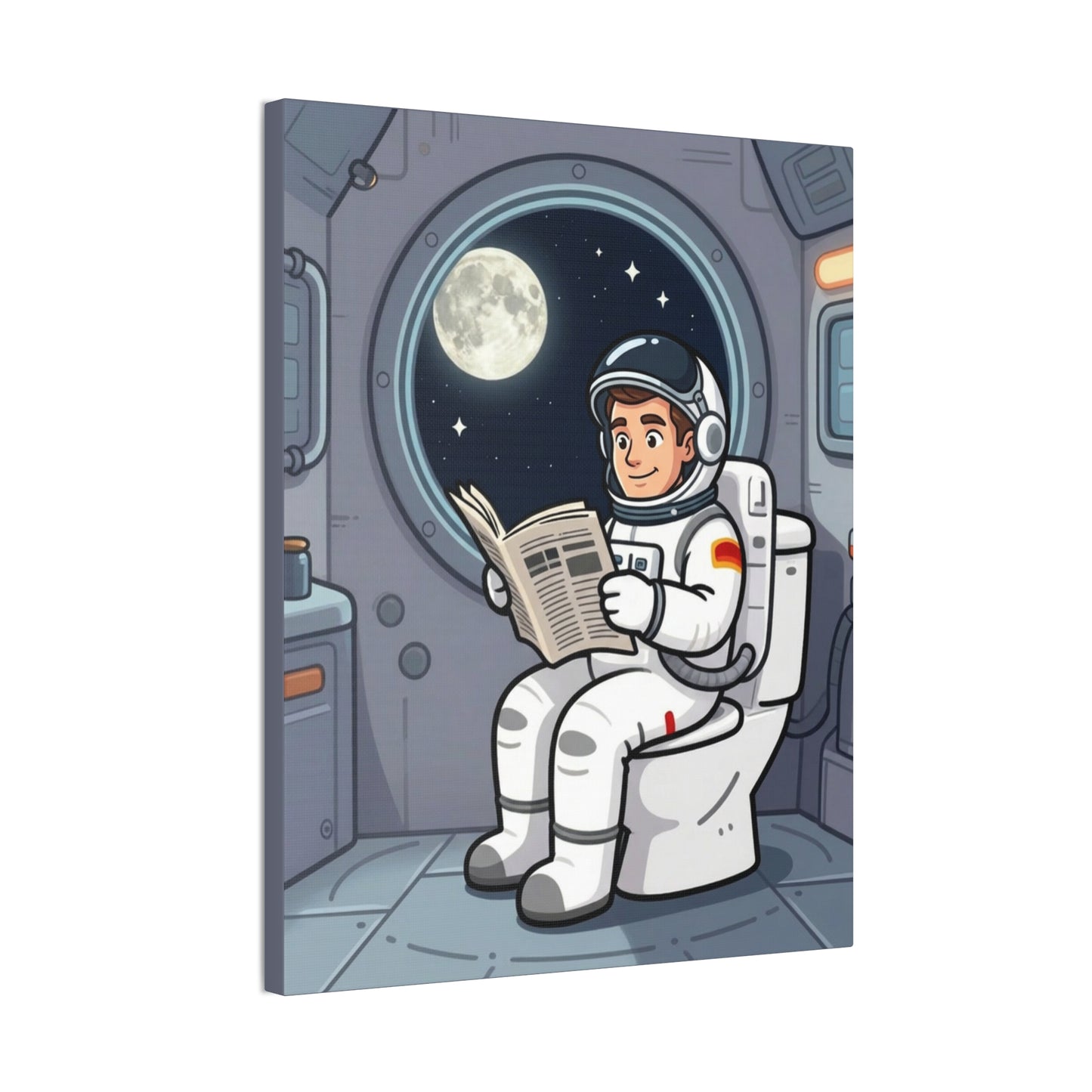 Space Library - Canvas Stretched, 0.75" - Wall Art 2026 - Bathroom Humor