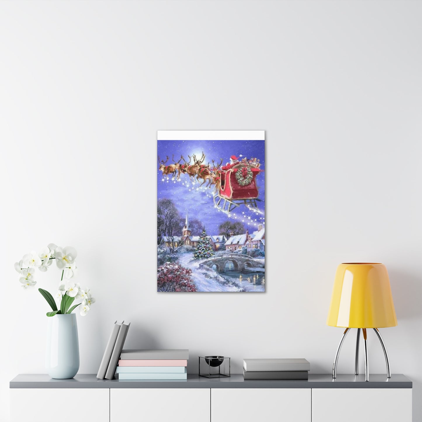 Santa's Coming - Canvas Stretched, 0.75" Christmas