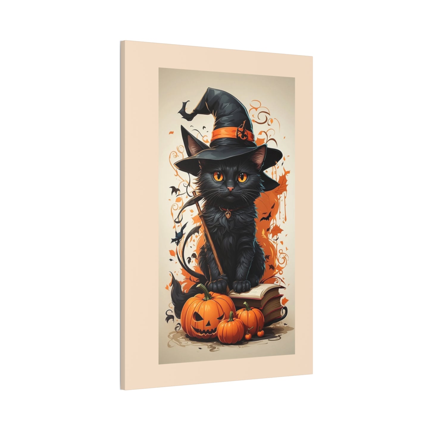 Black Cat - Canvas Stretched, 0.75" - Halloween