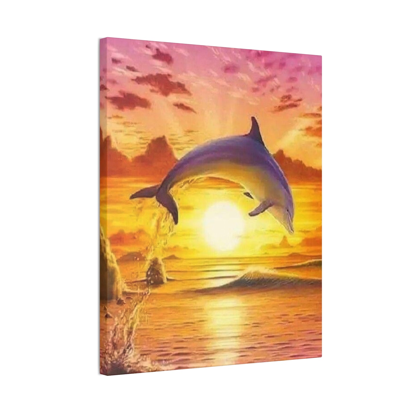 Dolphin - Canvas Stretched, 0.75"