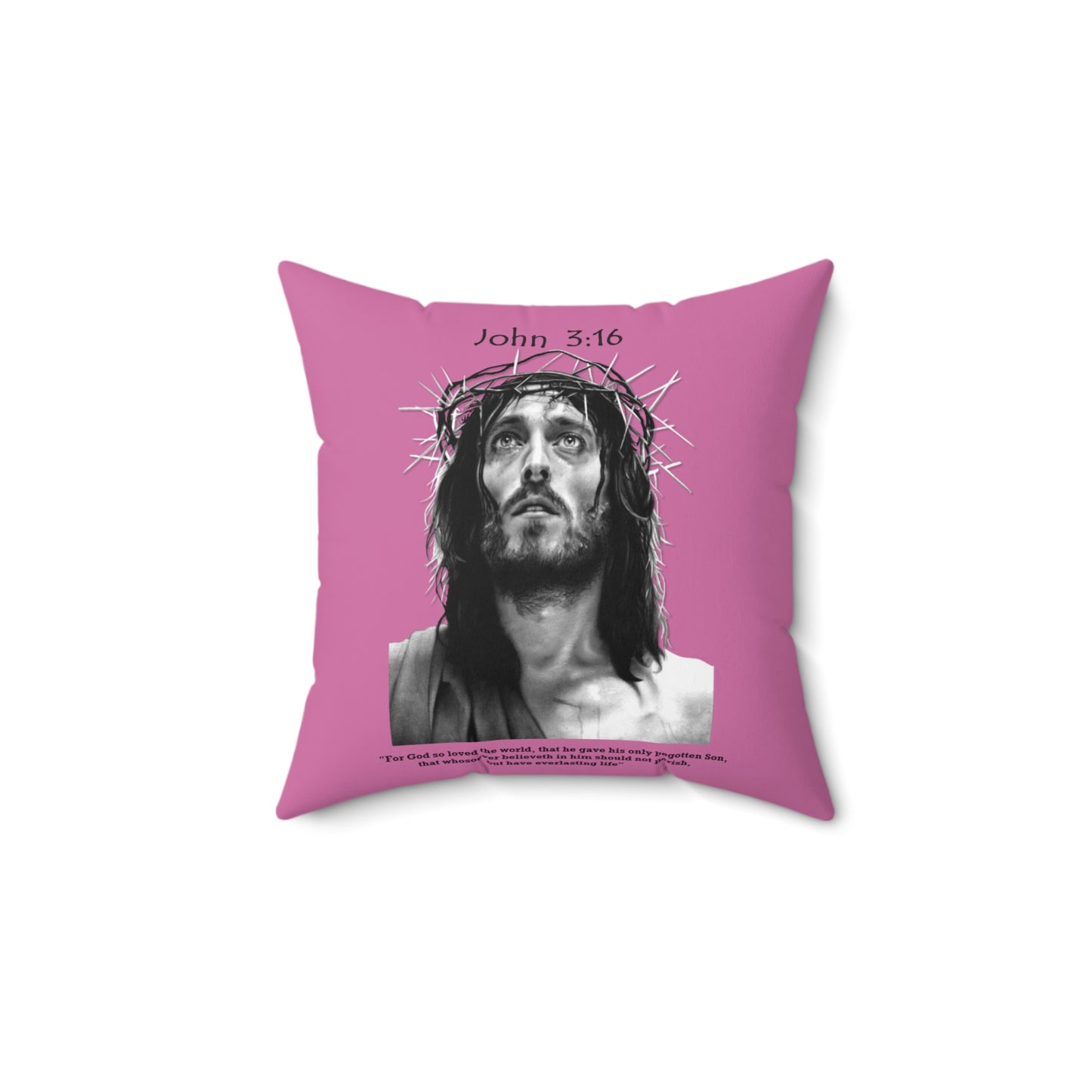 John 3:16 - Faux Suede Square Pillow - Easter