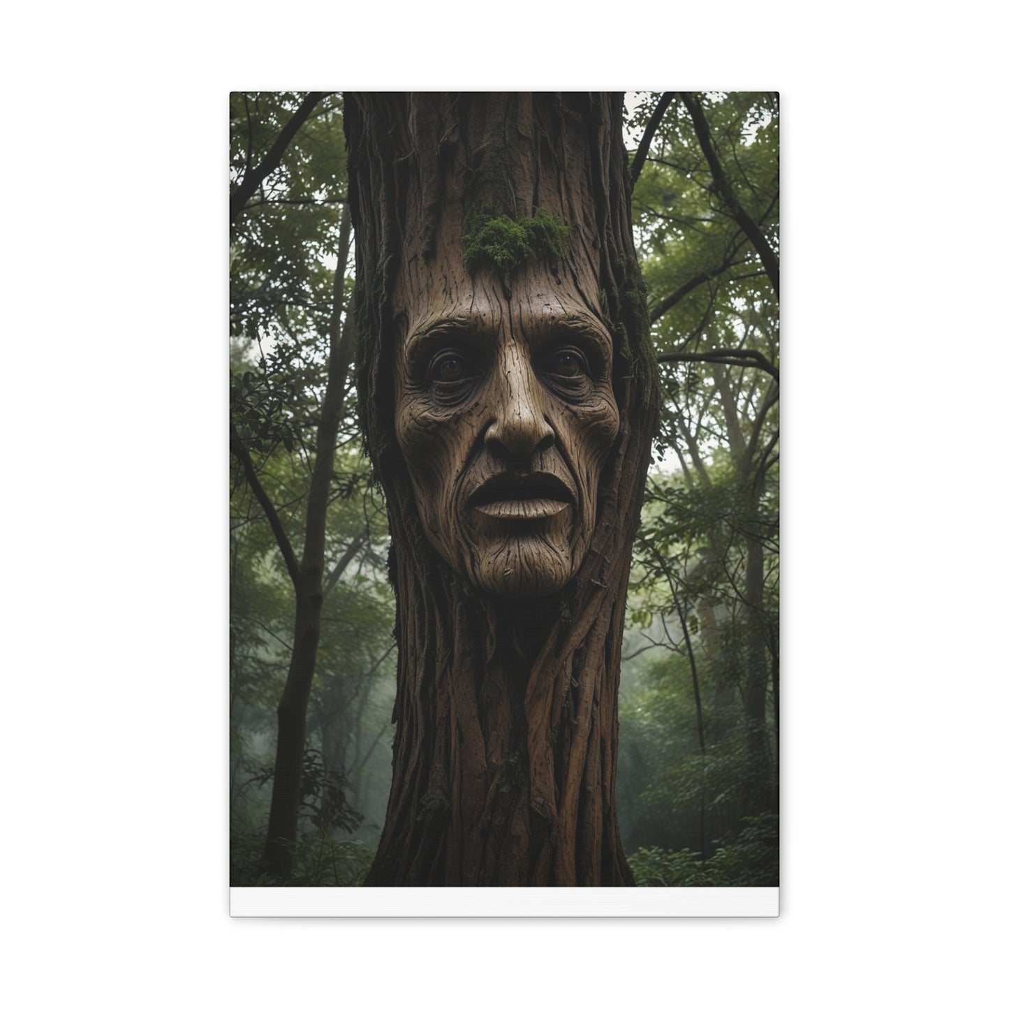 Face in the tree - Canvas Stretched, 0.75"