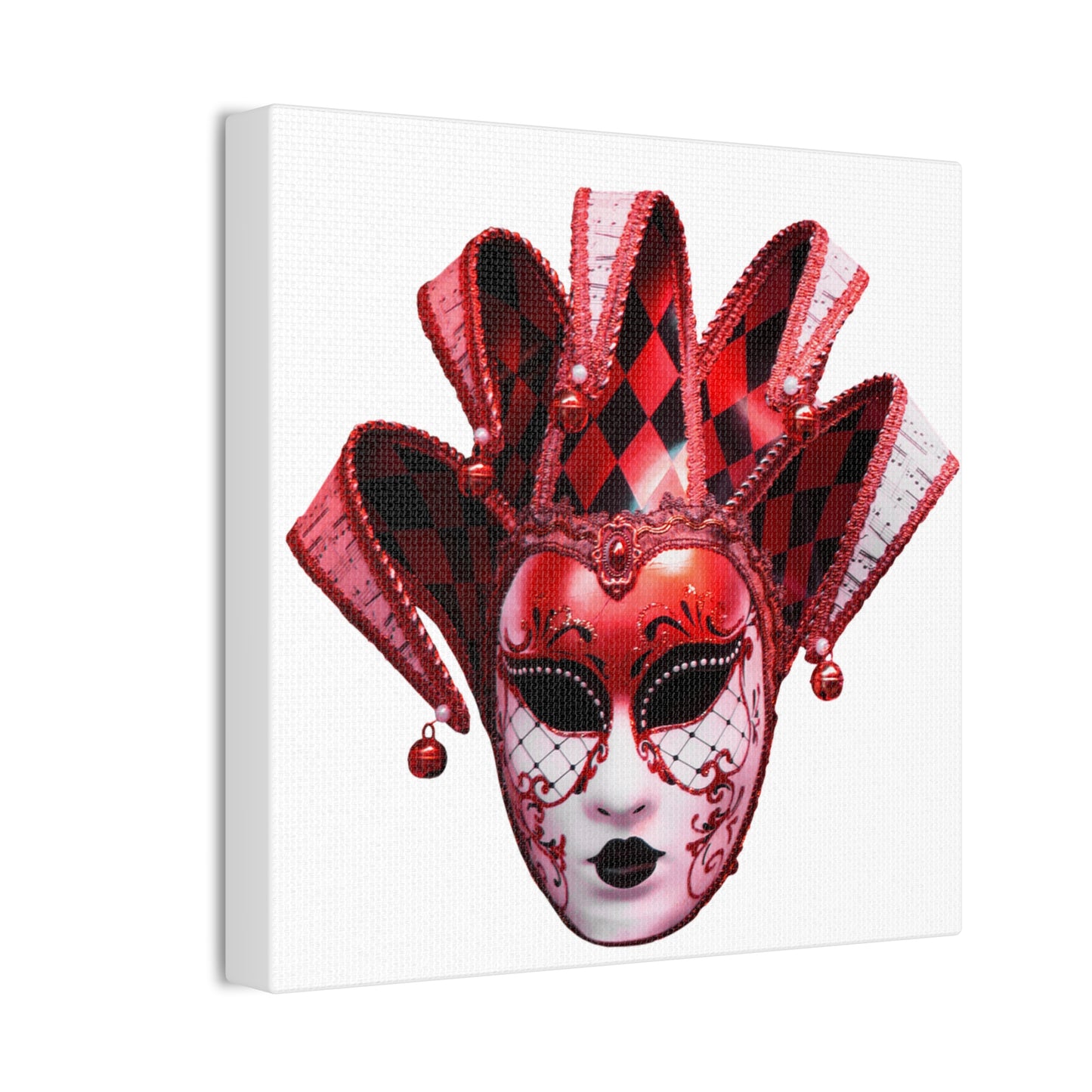 Red Carnival Mask - Canvas Stretched, 0.75"