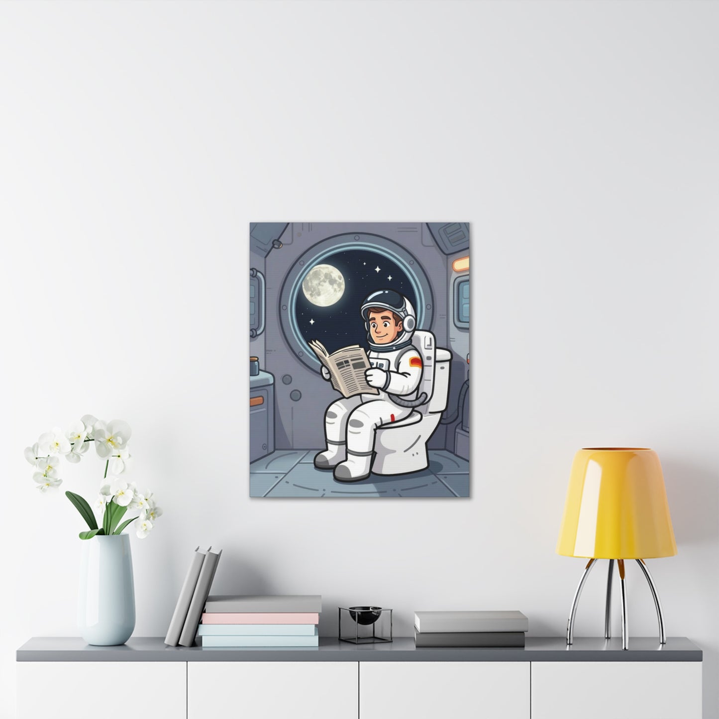 Space Library - Canvas Stretched, 0.75" - Wall Art 2026 - Bathroom Humor