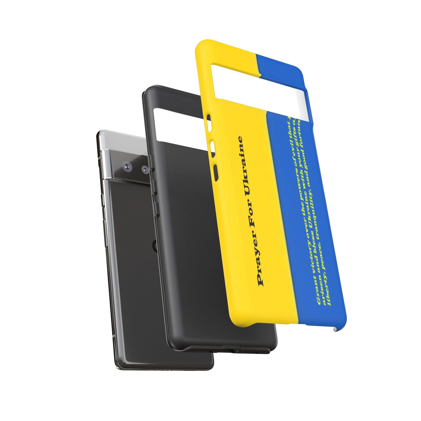 Flag of Ukraine with Prayer - Flag Phone Cases