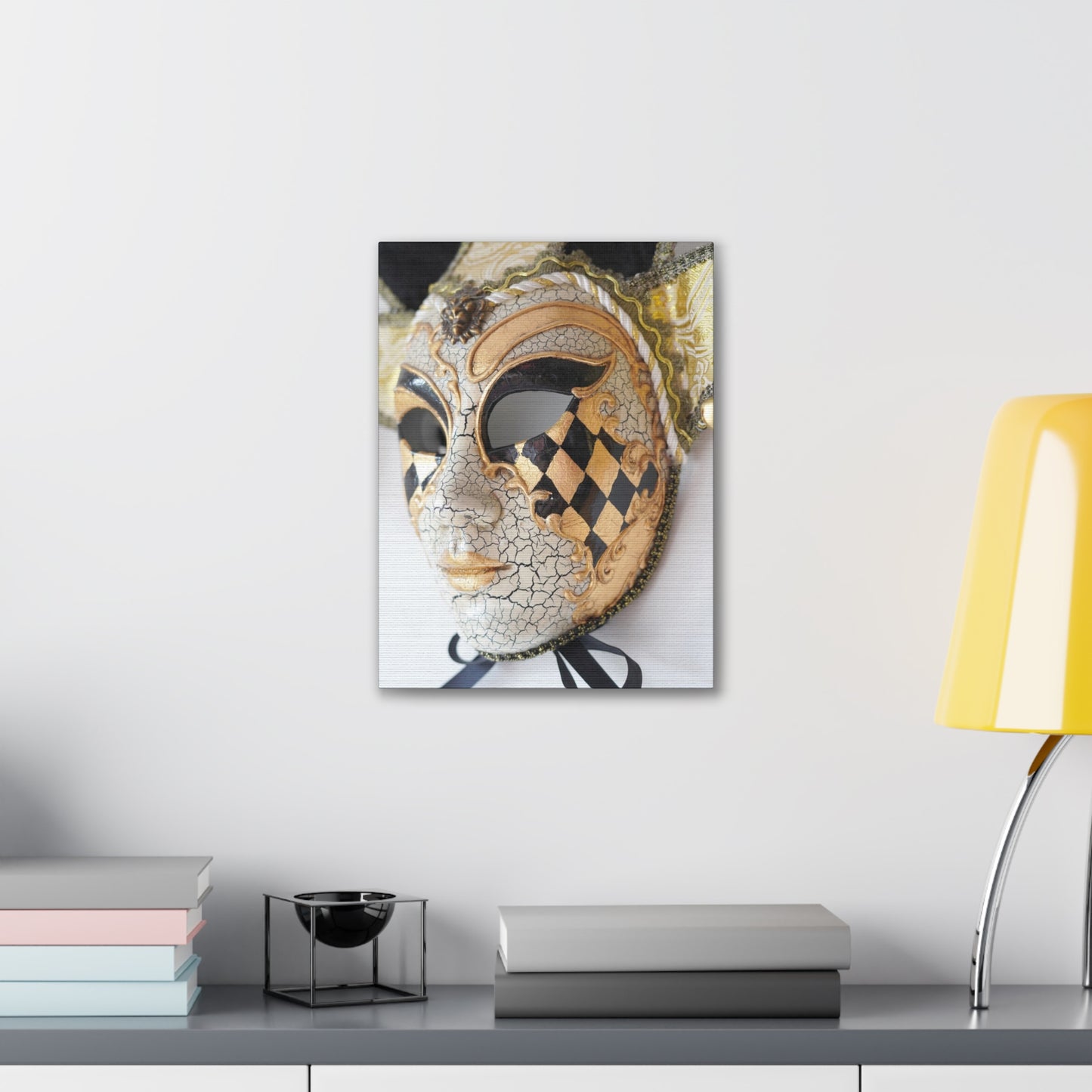 Gold and Silver Mask - Canvas Stretched, 0.75"