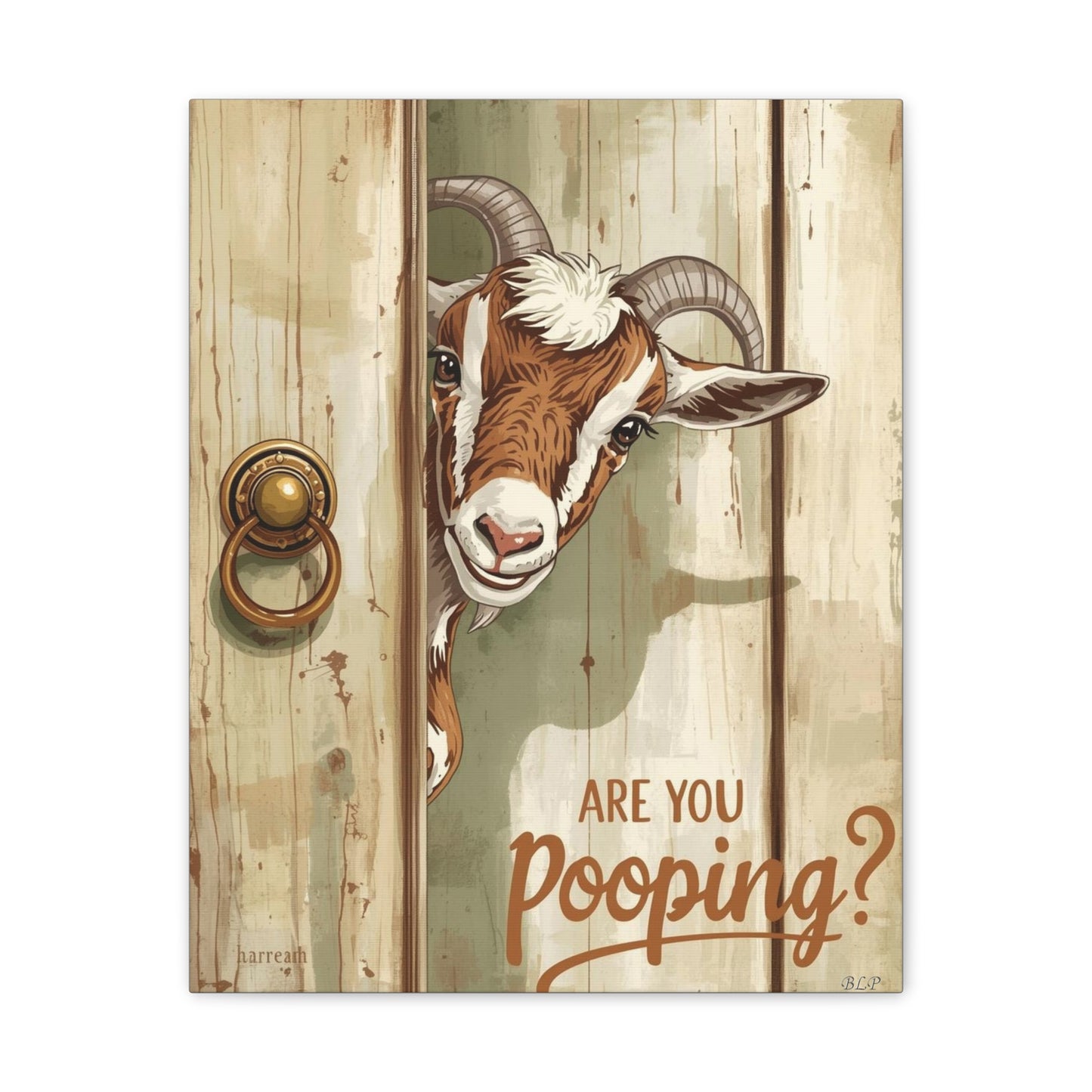 Are You Pooping - Canvas Stretched, 0.75" - 2026 Wall Art - Bathroom Humor