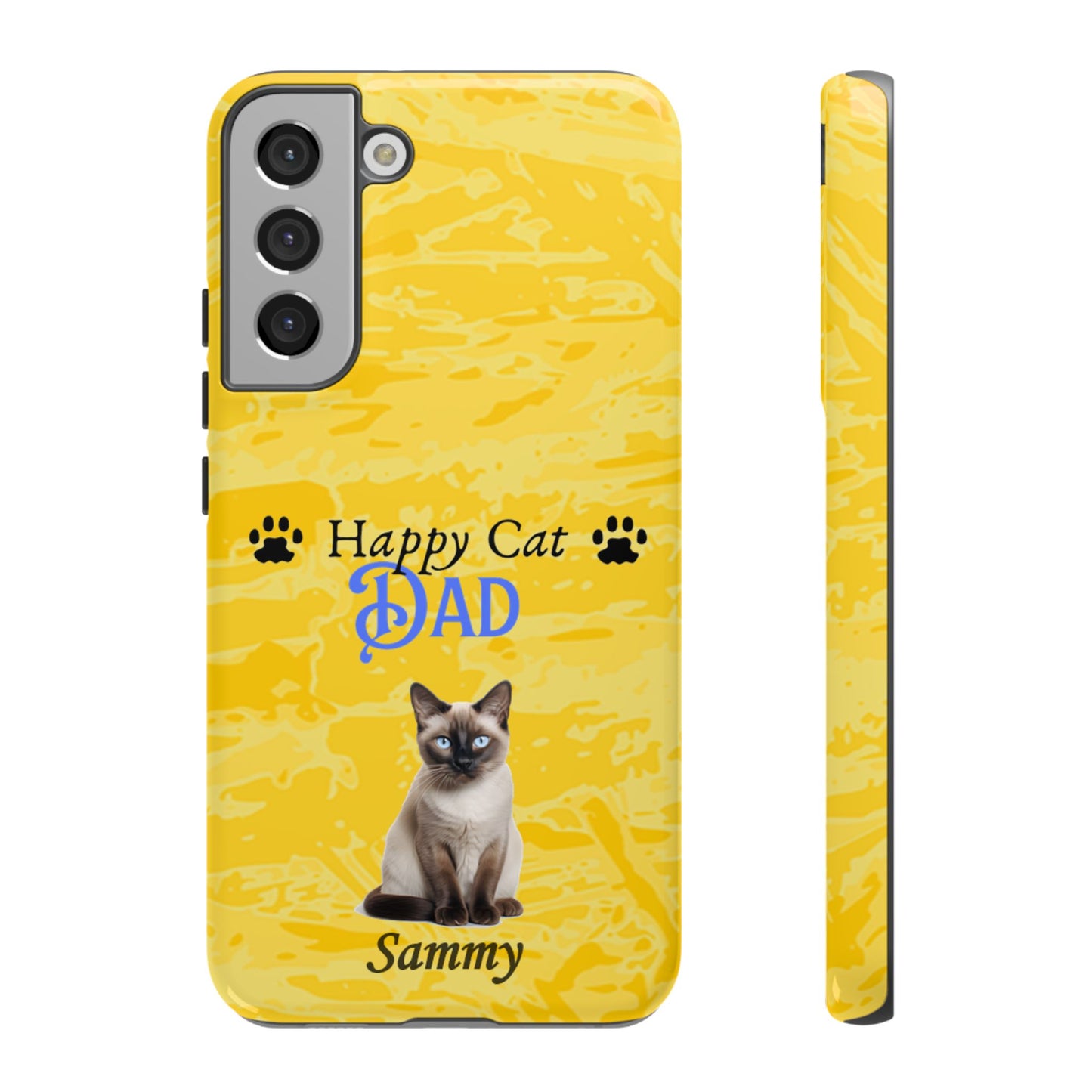 Happy Cat Dad - Personalized - Whimsical Phone Cases - Father's Day